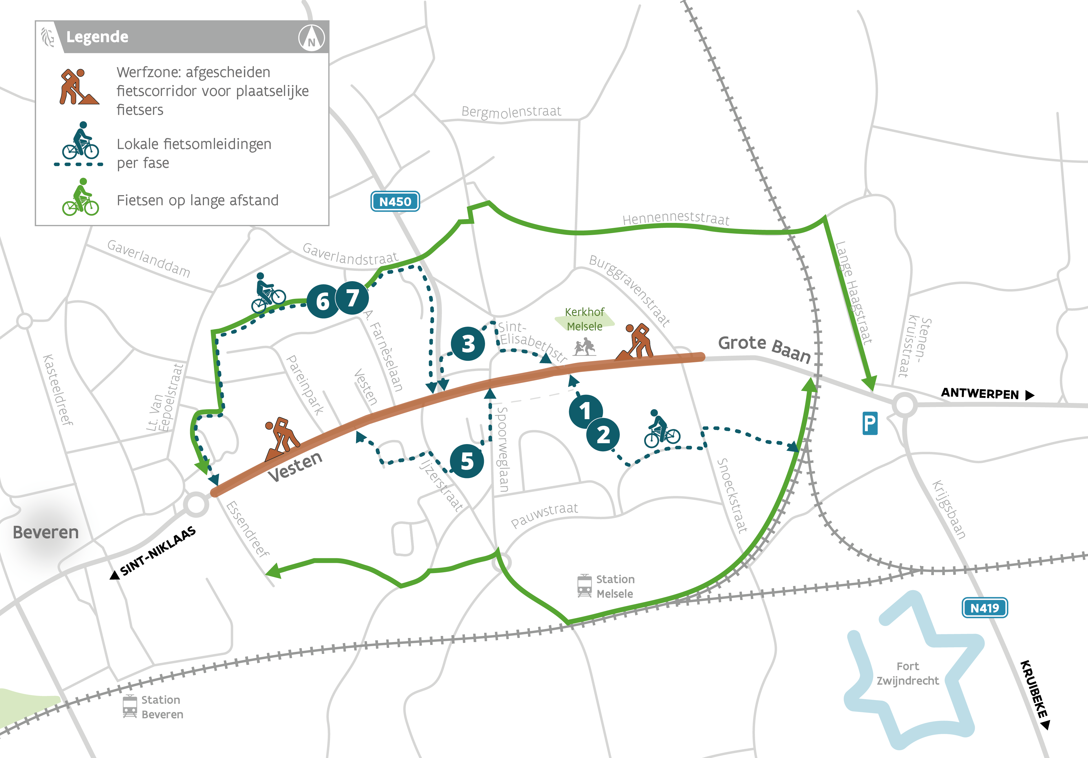 N70 Beveren_fietsomleidingen