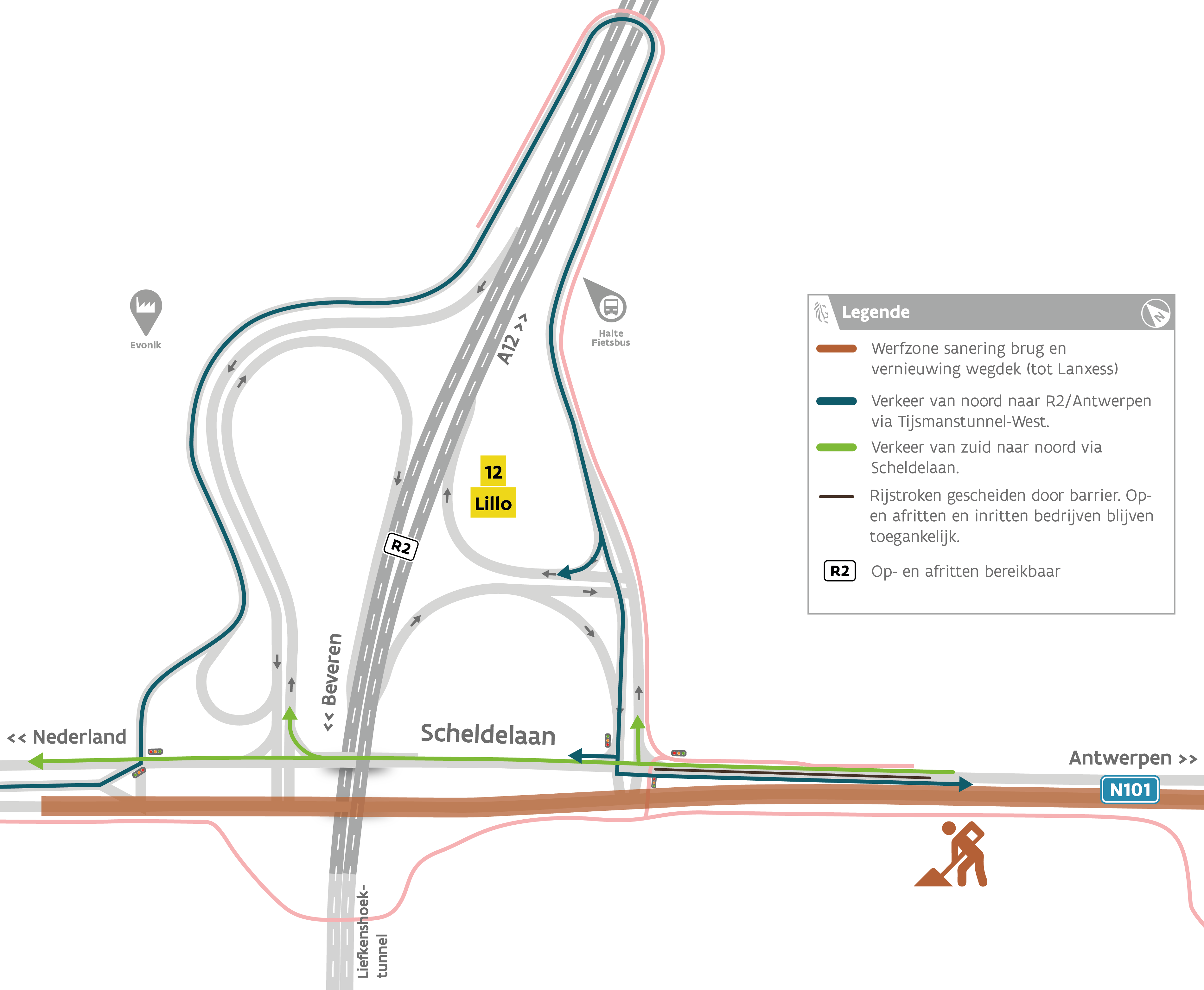 N101 Scheldelaan_verkeersistuatie fase 2