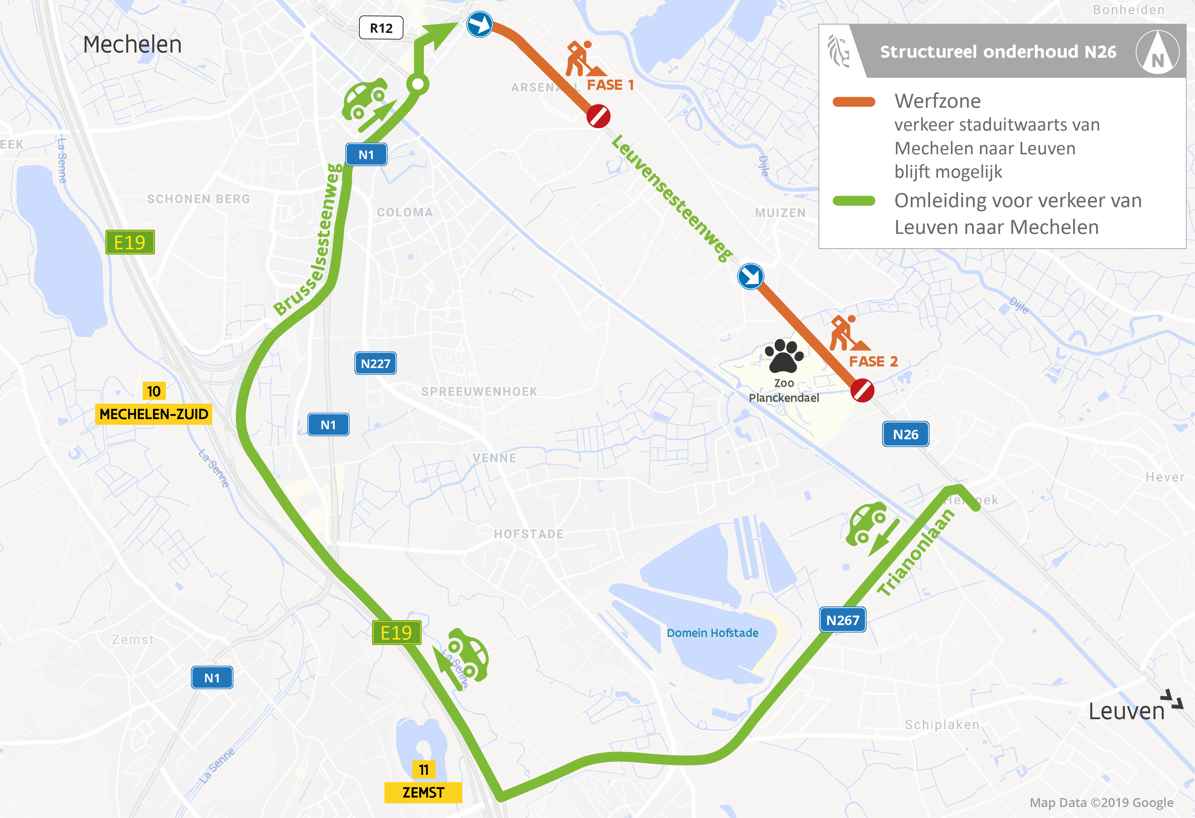 N26 Mechelen_omleidingsplan
