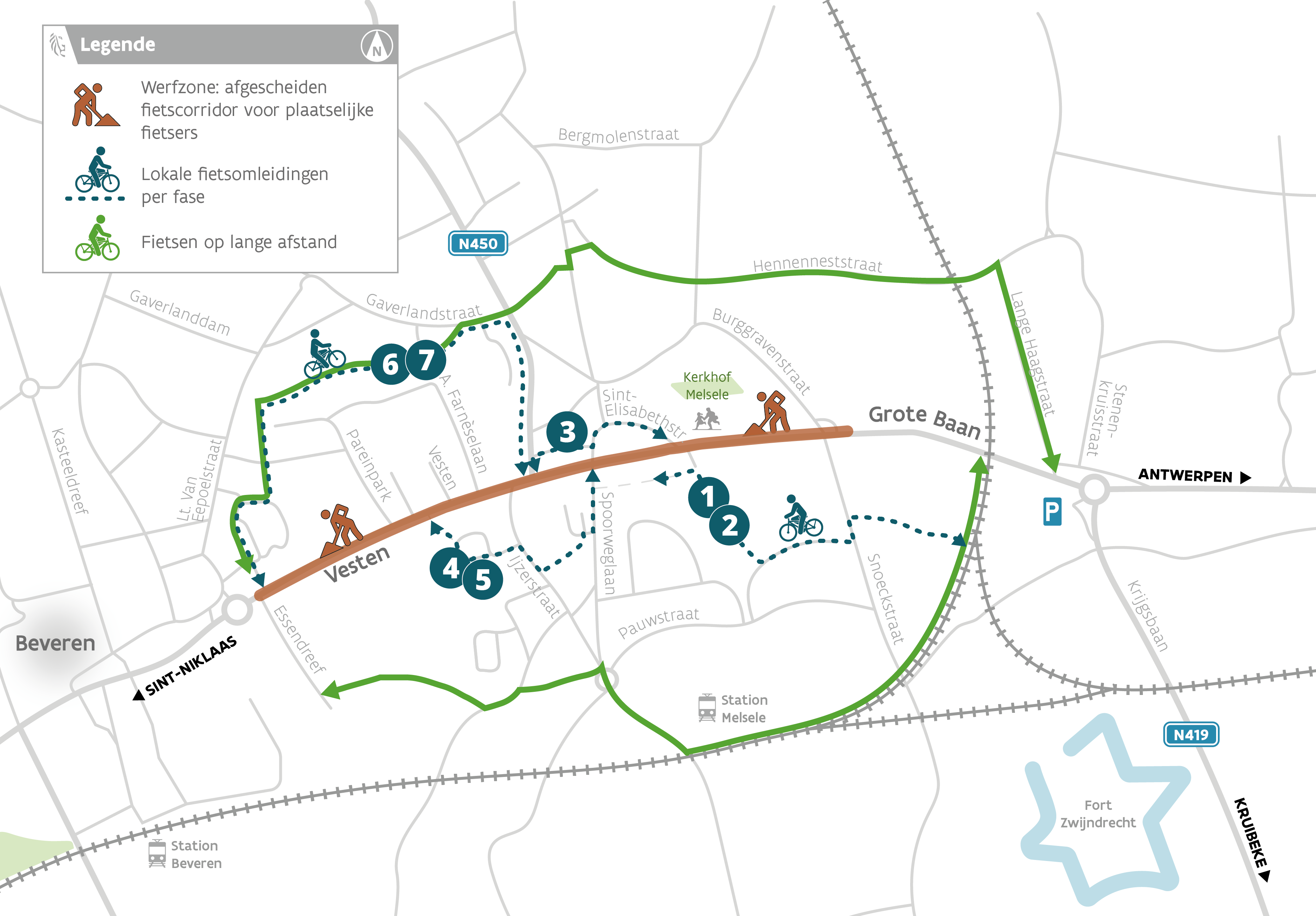 N70 Beveren_fietsomleidingen
