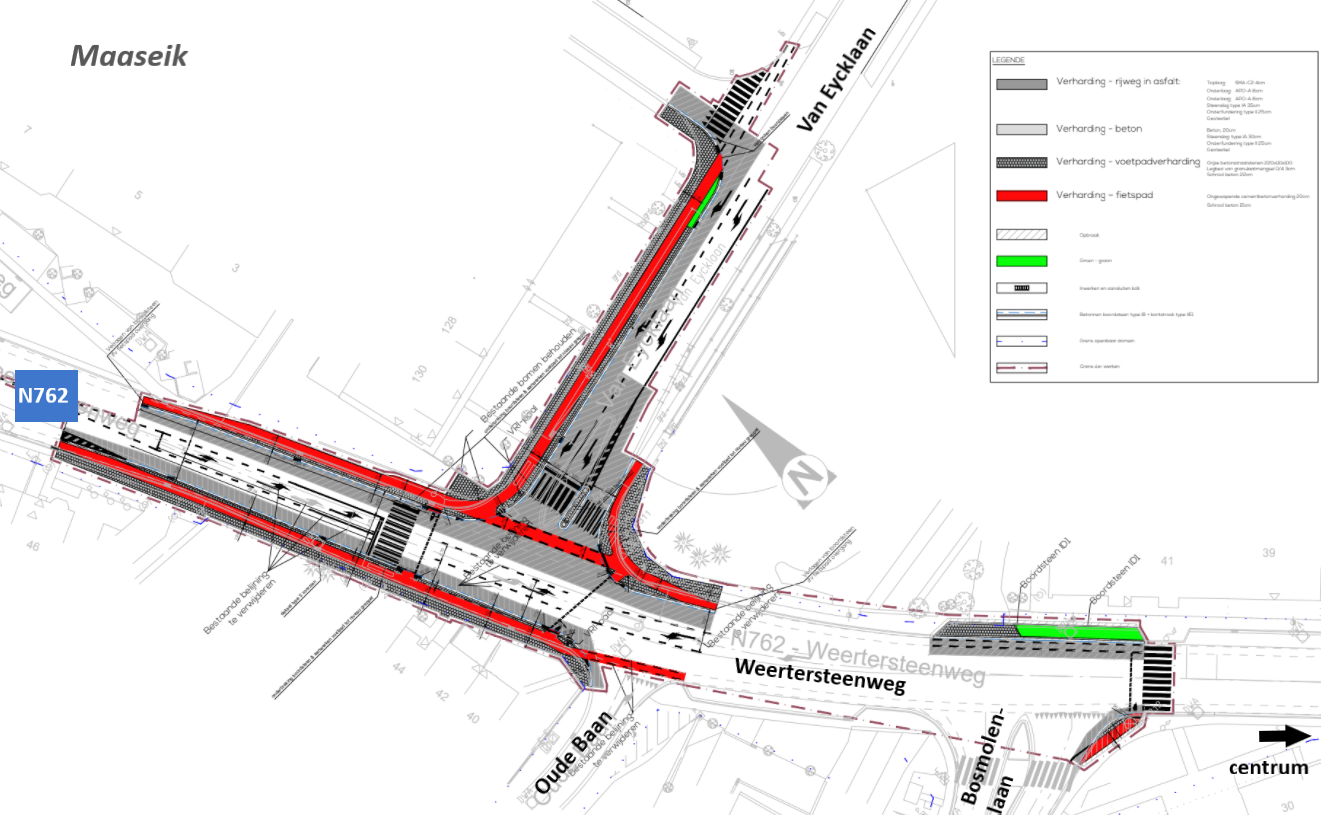 N762 Maaseik - kruispunt Van Eycklaan Bosmolenlaan