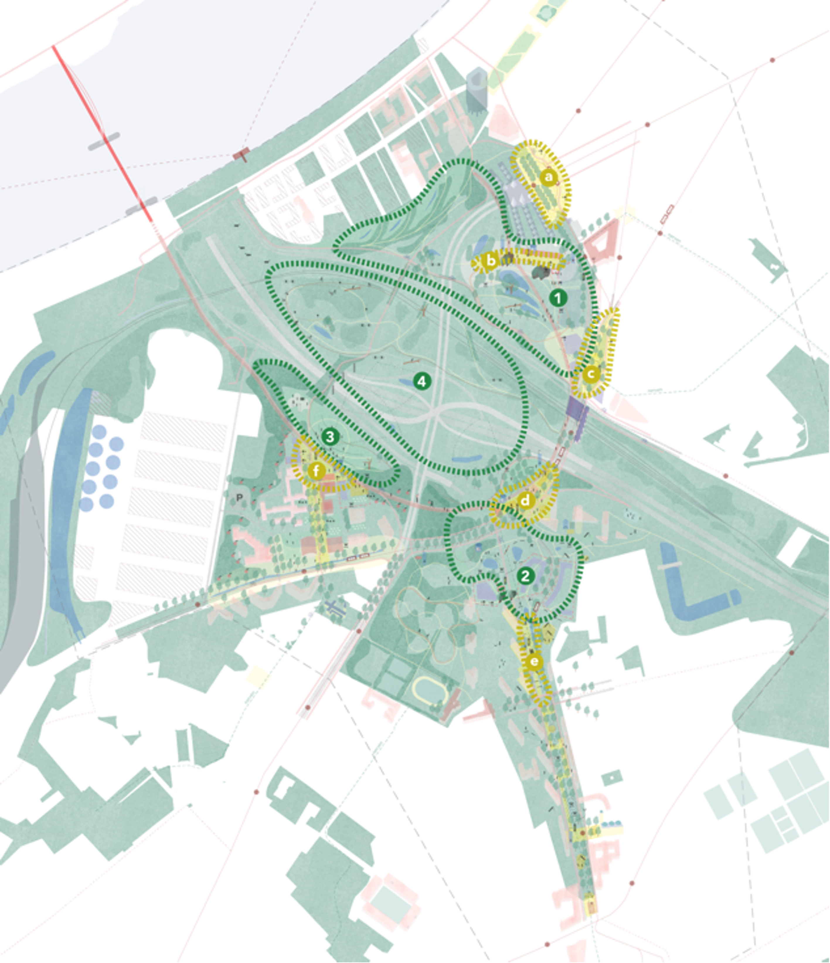 Programmakaart van de pleinen in Ringpark Zuid