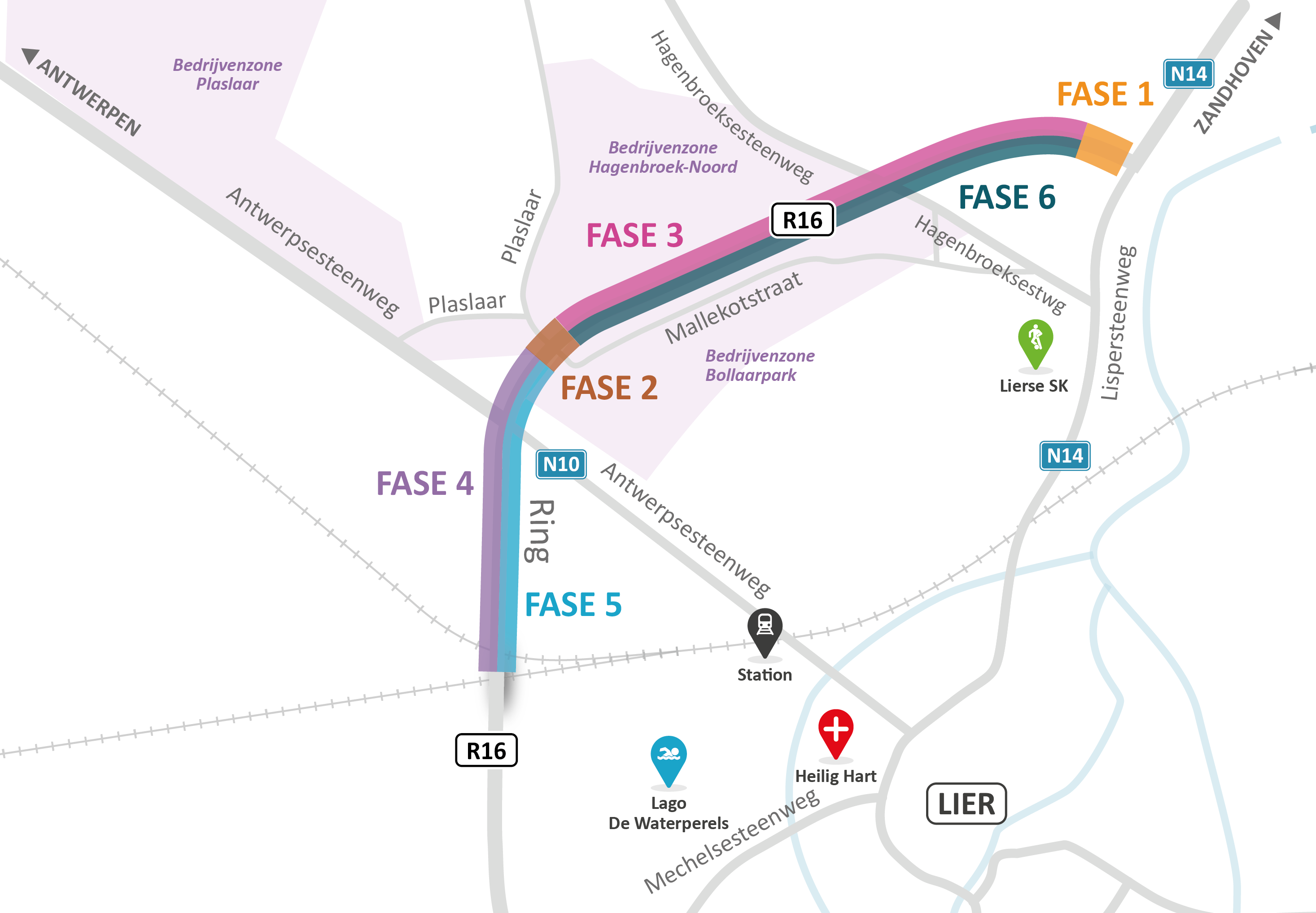 samenwerken totaal Weiland Onderhoudswerken ring van Lier tussen Liersesteenweg en spoor | Wegen en  verkeer
