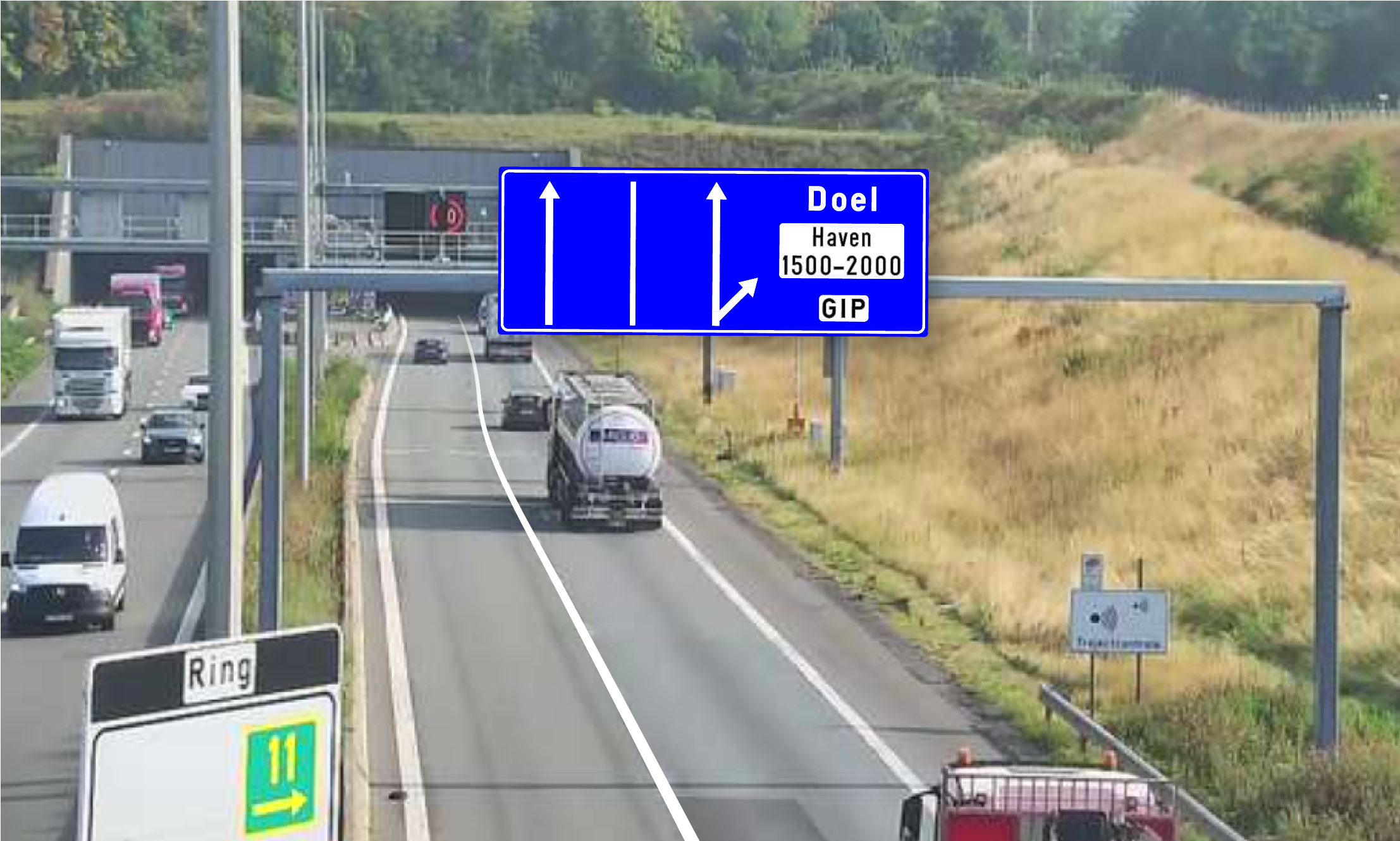 Belijning Beverentunnel