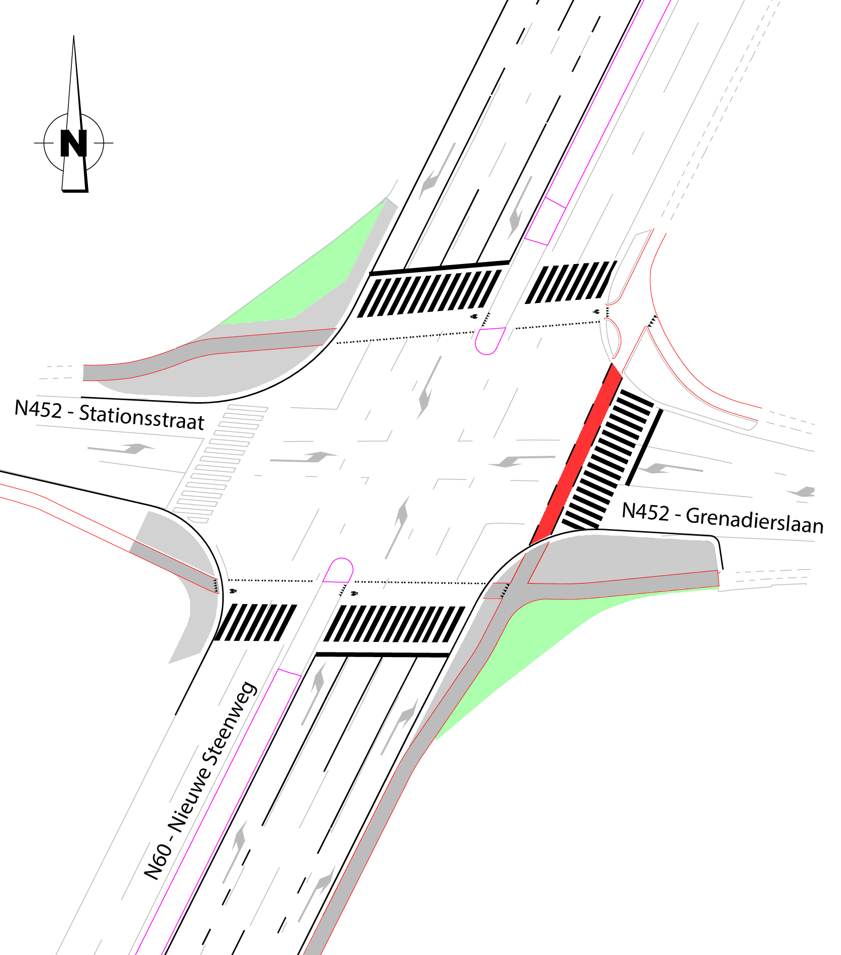 Indiener streng huichelarij Veiliger kruispunt Nieuwe Steenweg X Grenadierslaan/Stationstraat | Wegen  en verkeer
