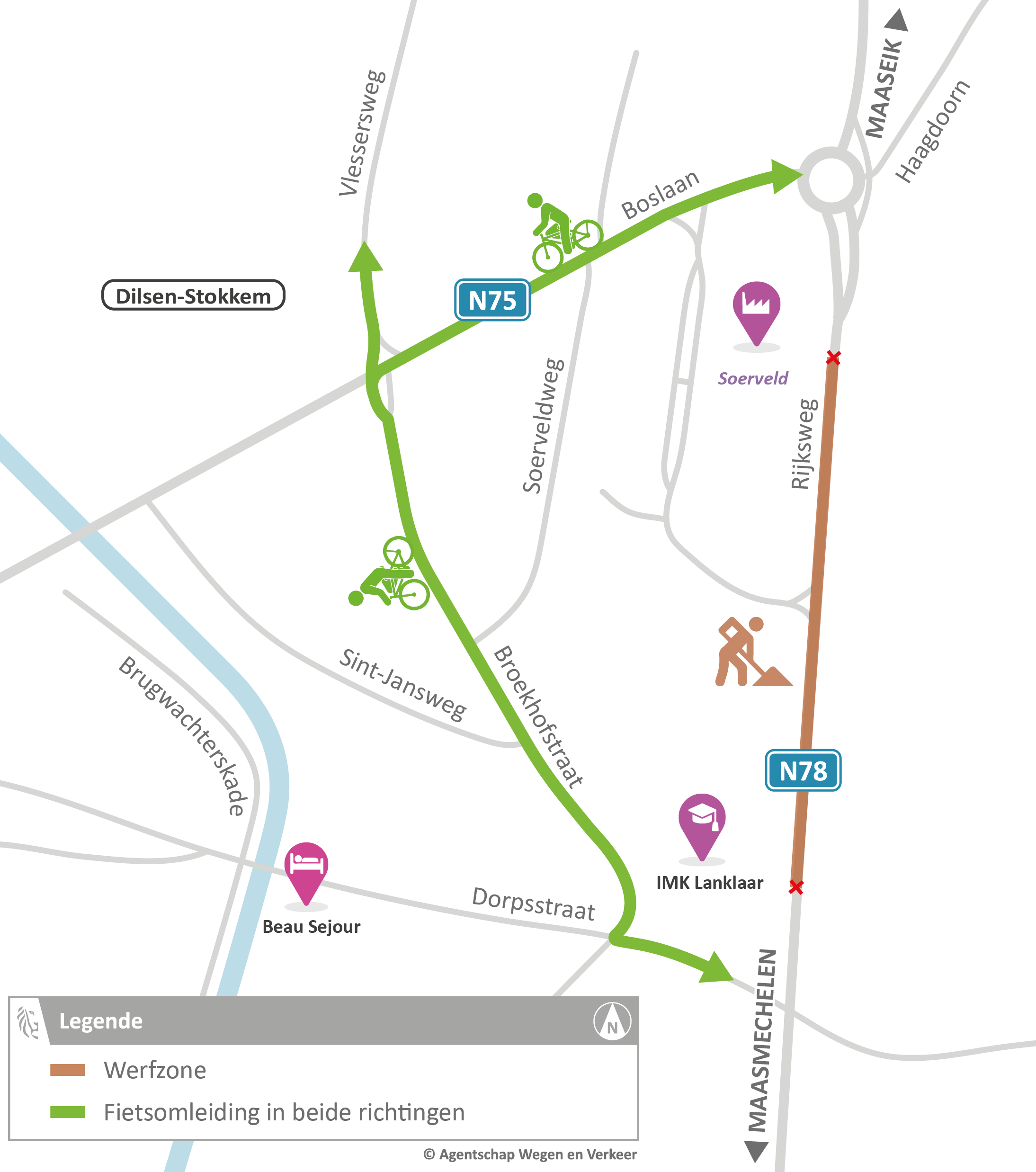 N78 Lanklaar - fietsomleiding N78 Lanklaar - fietsomleiding