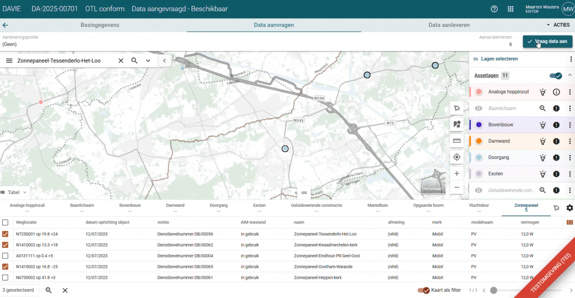 Data aanlevering opties in DAVIE