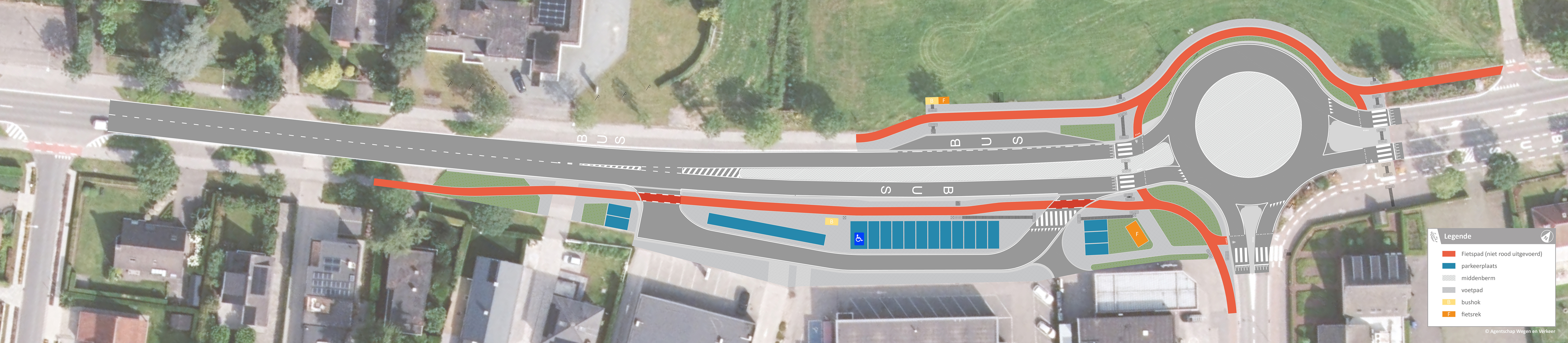 Ontwerp nieuw kruispunt De Klappel in Berlare