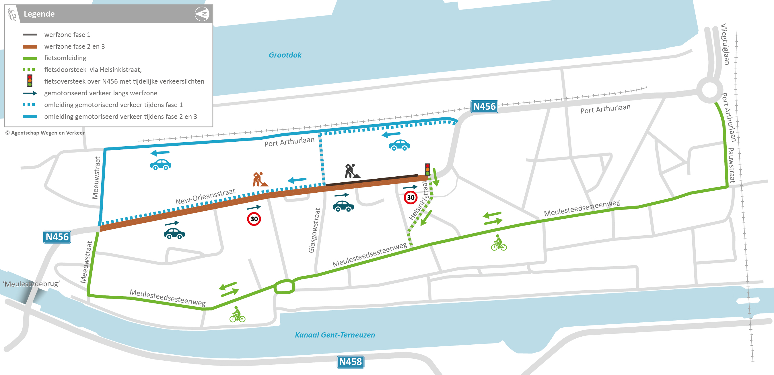 Omleidingsplan structureel onderhoud New Orleansstraat