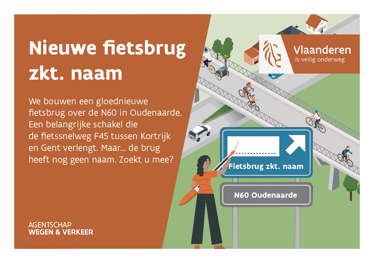 Flyer naamgevingswedstrijd fietsbrug