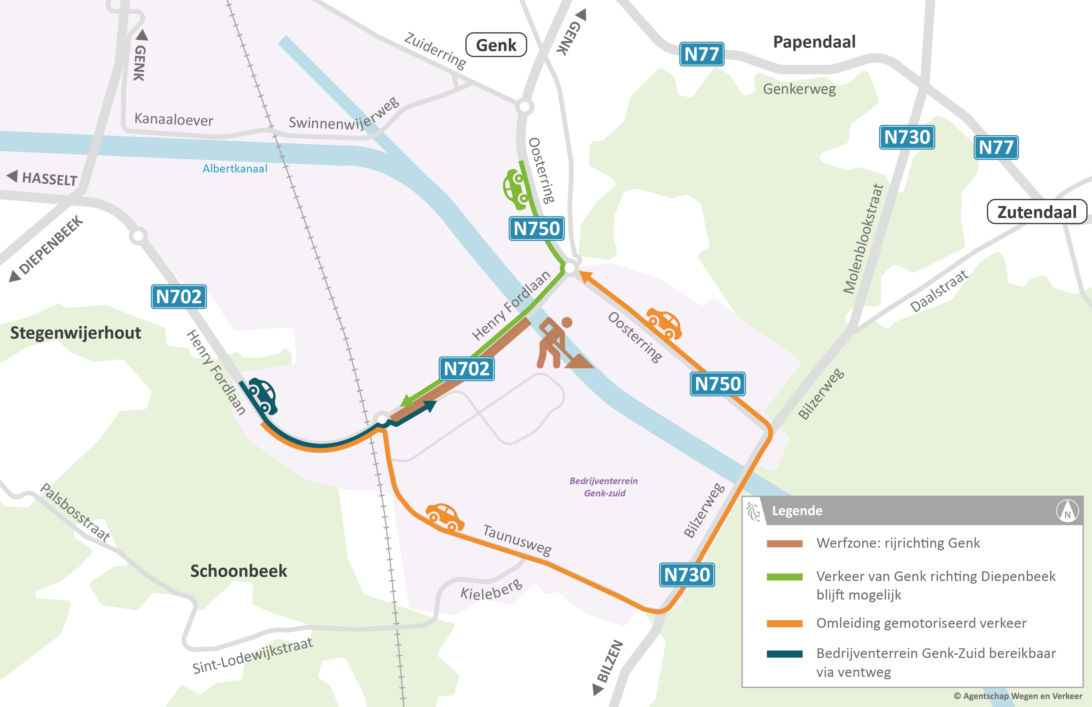 Omleidingsplan - Henry Fordlaan Genk
