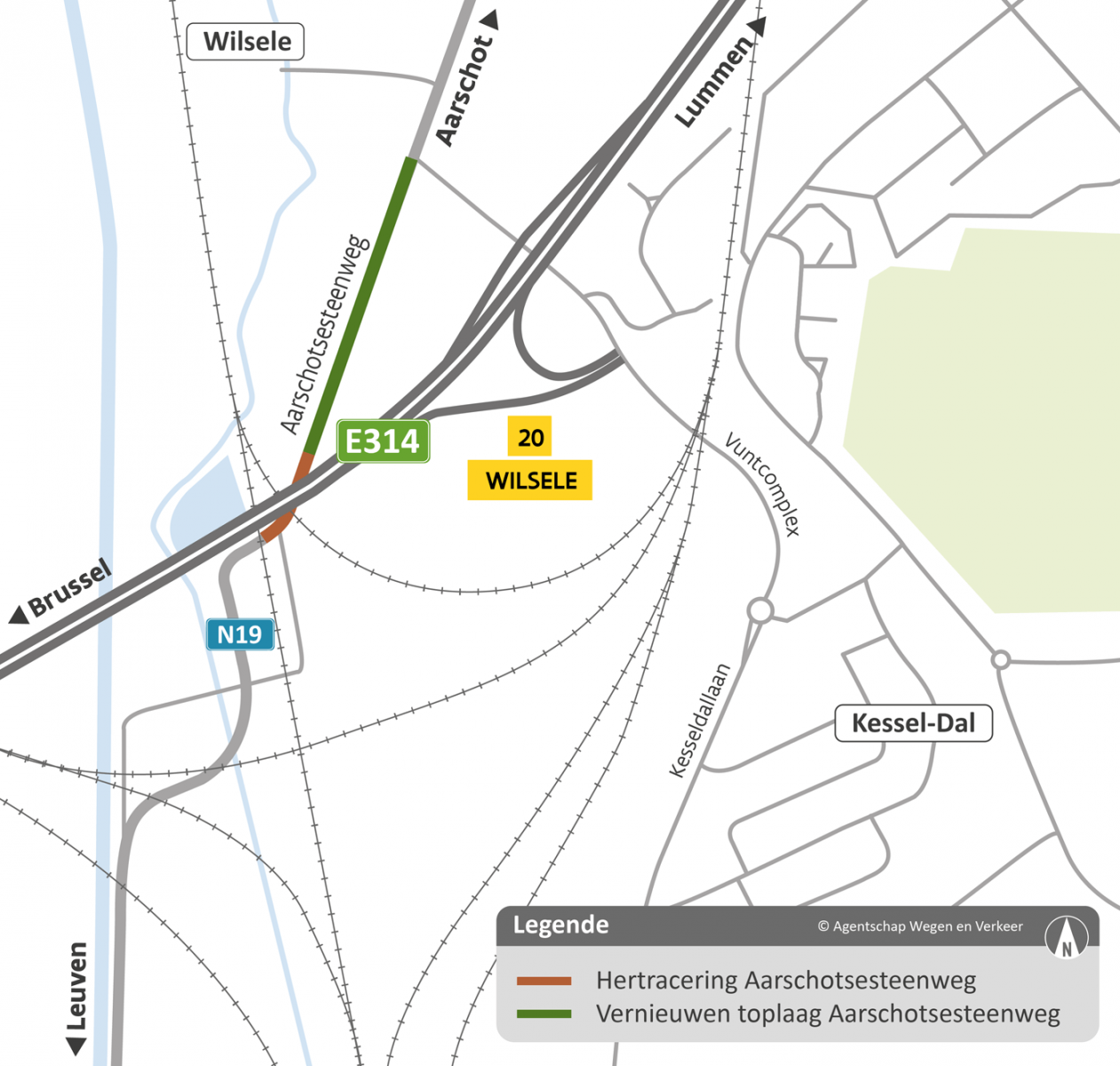 Situeringskaart Aarschotsesteenweg Leuven Noord