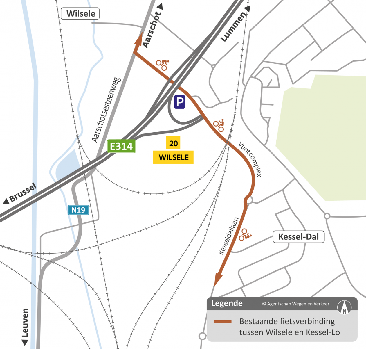 Bestaande fietsverbinding - Kessel-Losesteenweg Leuven Noord