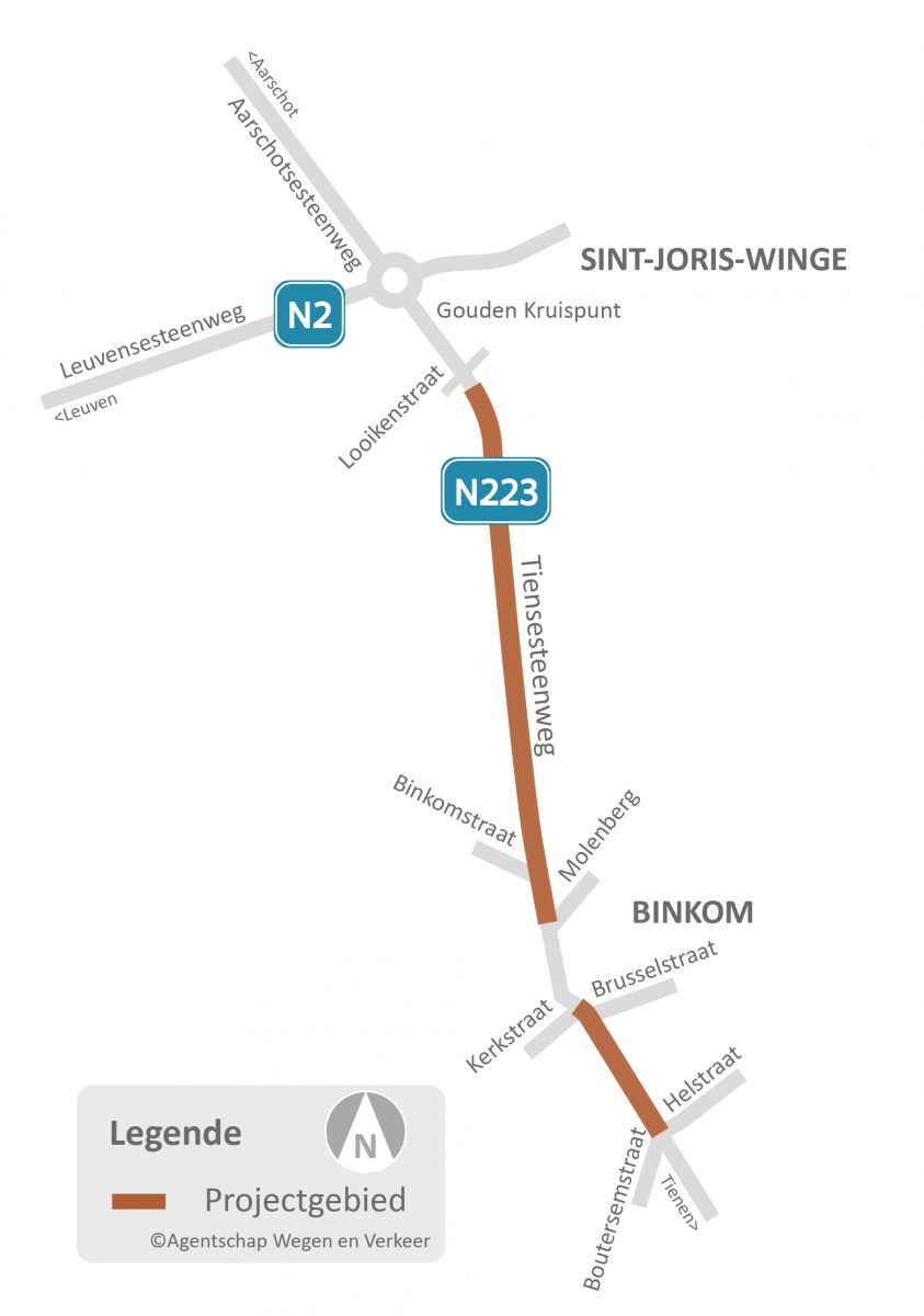 Situeringskaart N223 Tiensesteenweg Lubbeek Situeringskaart N223 Tiensesteenweg Lubbeek
