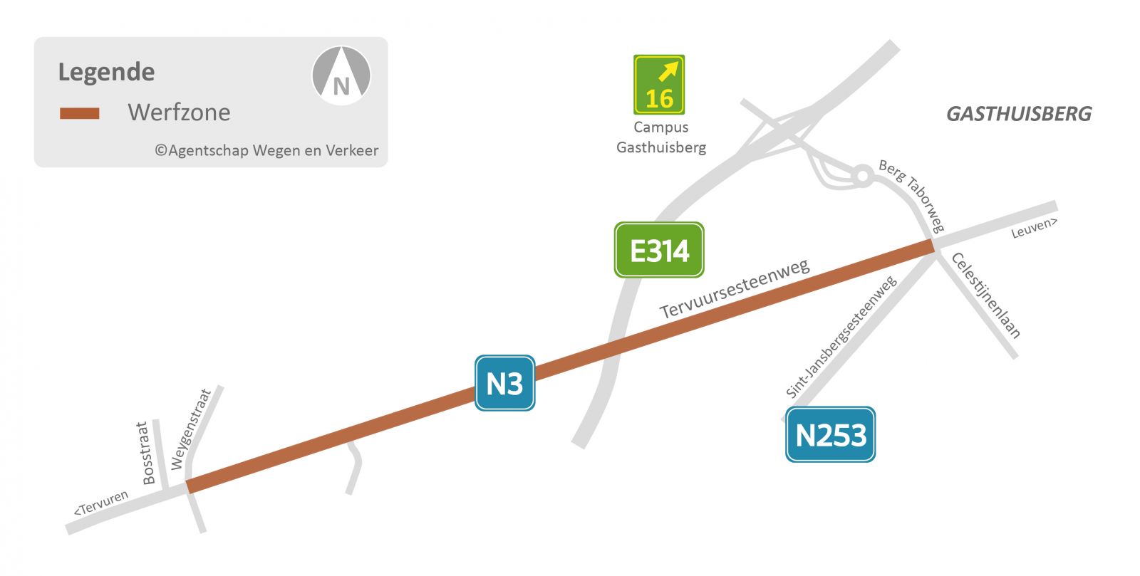 Situeringskaart onderhoudswerken Tervuursesteenweg N3 Bertem Situeringskaart onderhoudswerken Tervuursesteenweg N3 Bertem