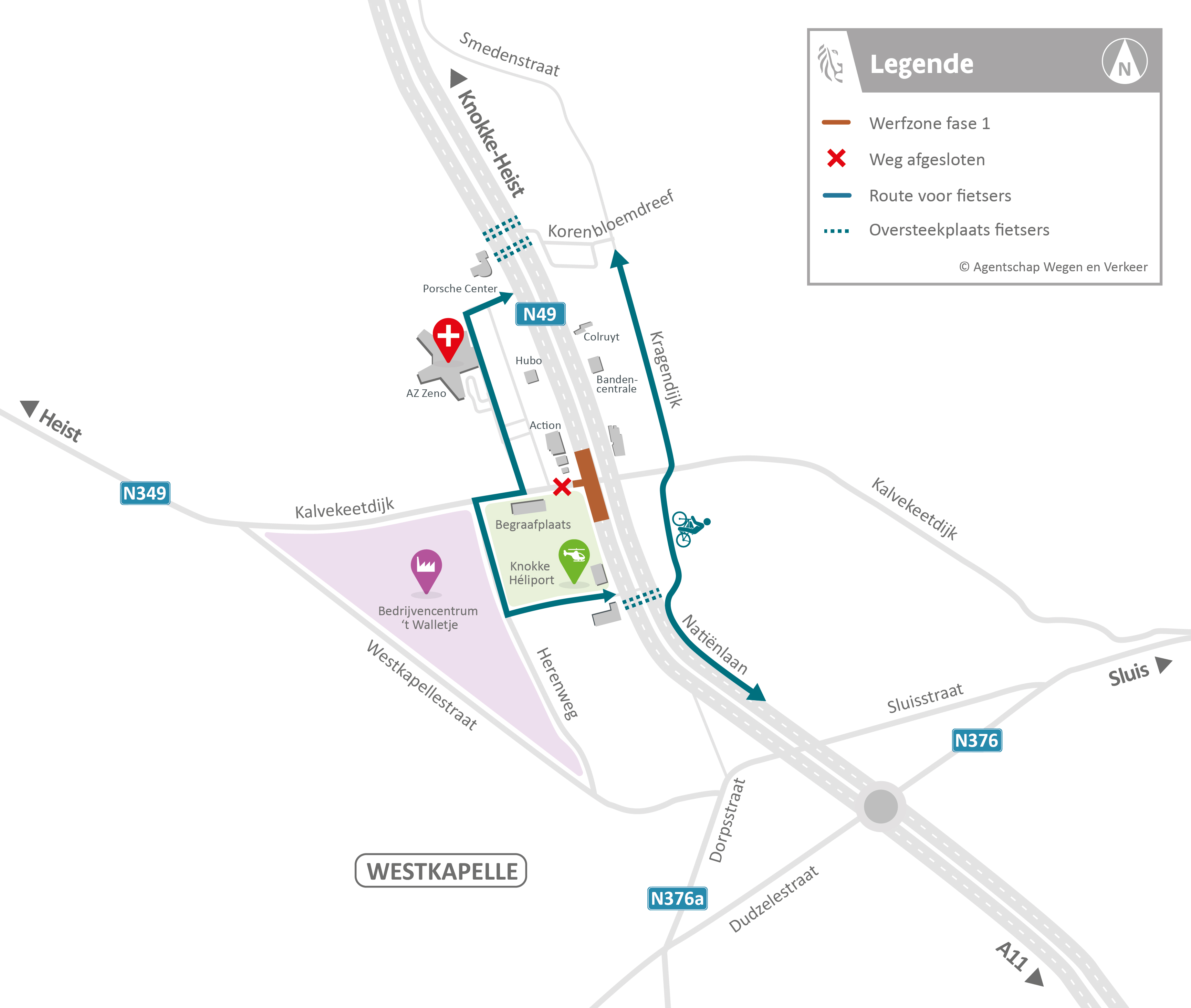 Fietsers N49 Knokke-Heist