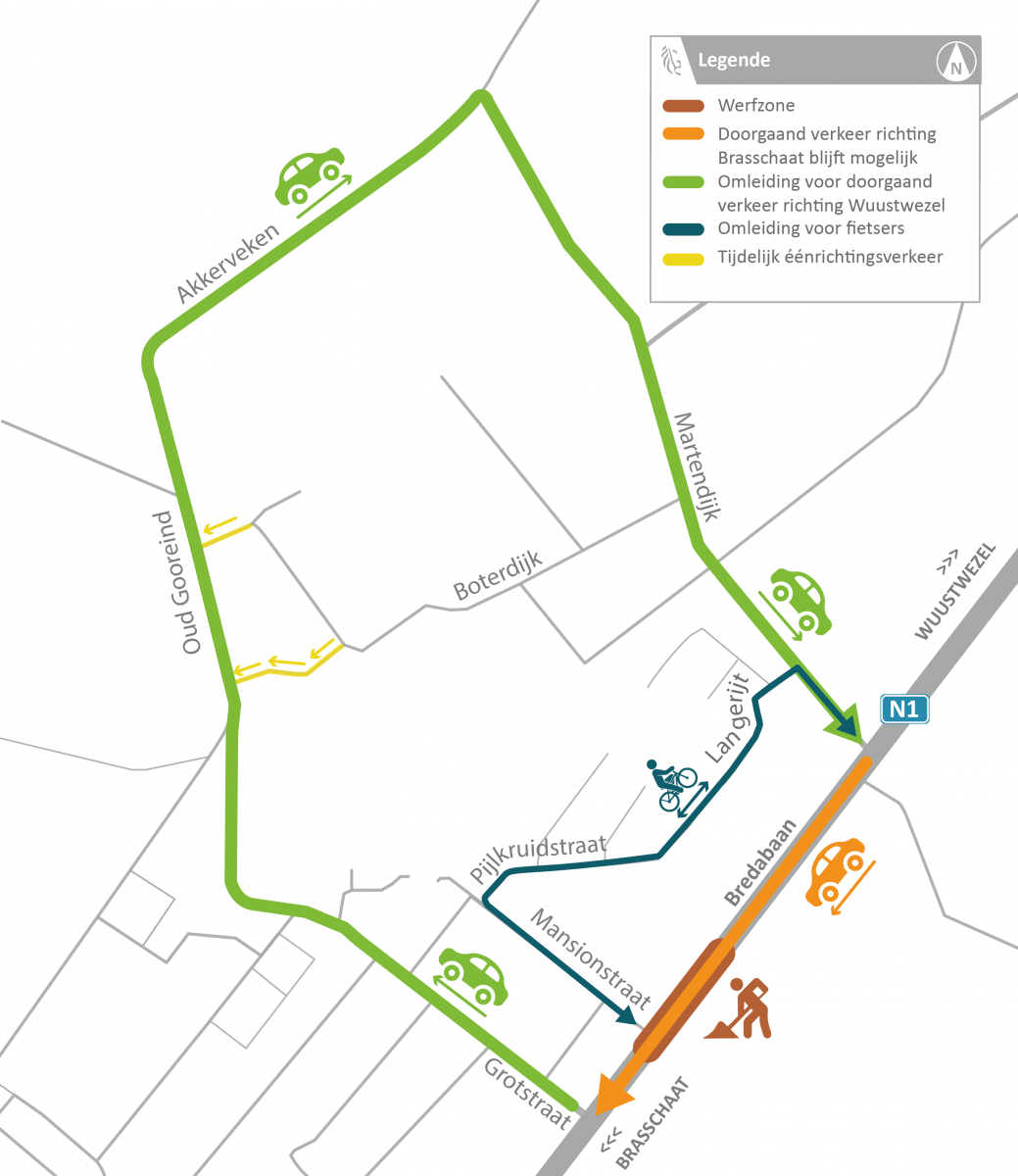 N1 Bredabaan verkeerssituatie Mansionstraat