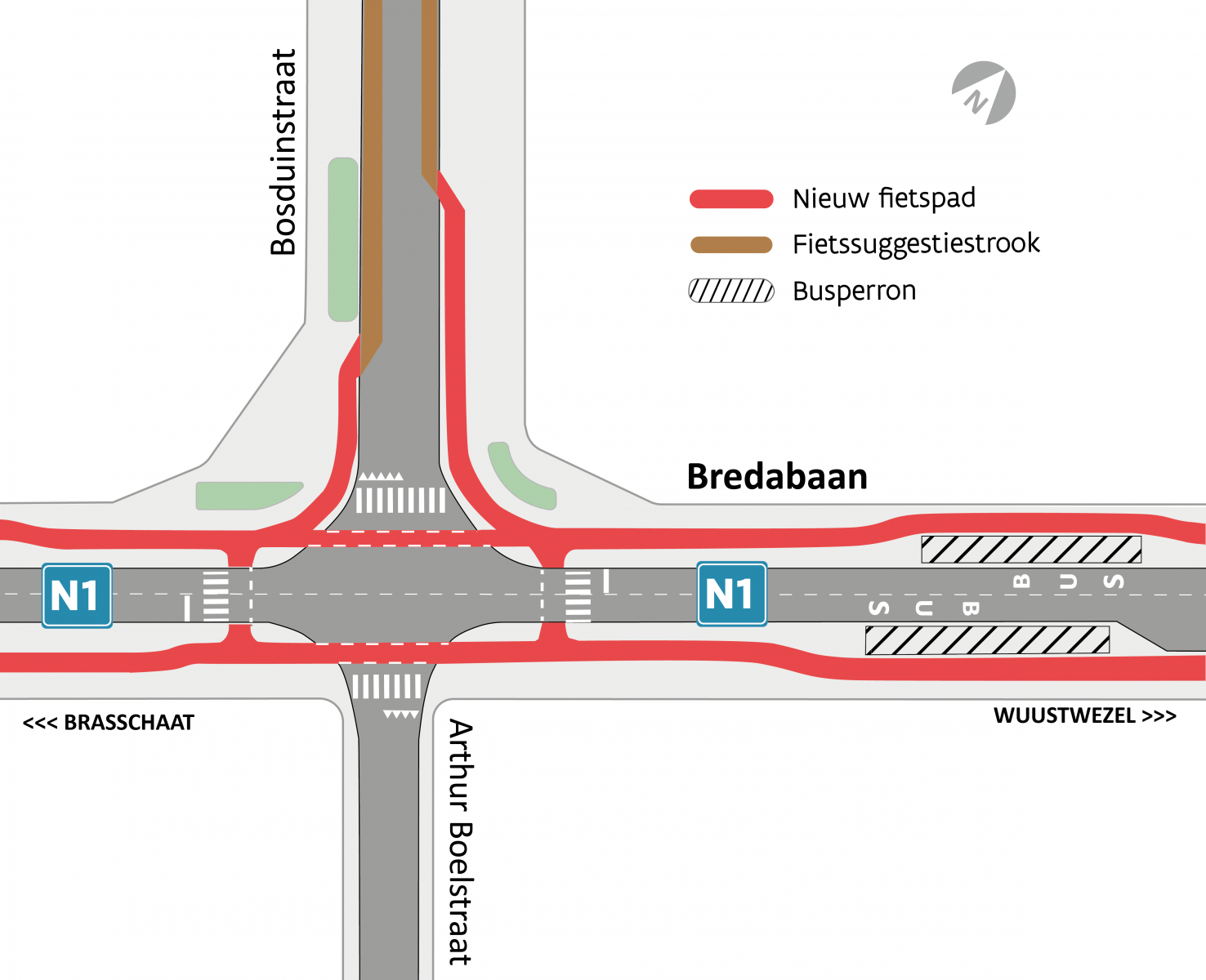N1 Bredabaan Bosduinstraat ontwerpplan N1 Bredabaan Bosduinstraat ontwerpplan