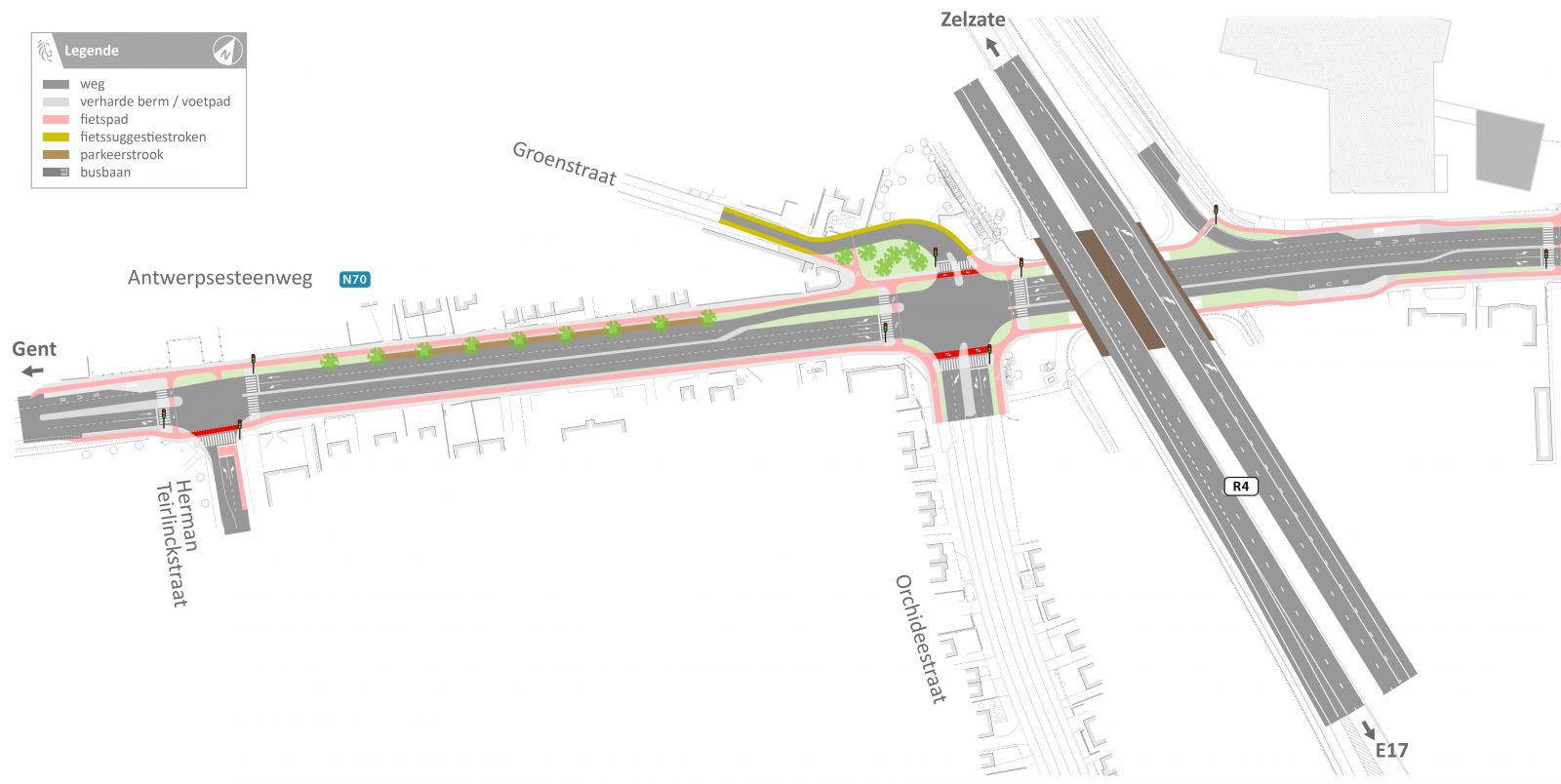 Heraanleg N70 van H. Teirlinckstraat tot voorbij R4 (deel 1) Heraanleg N70 van H. Teirlinckstraat tot voorbij R4 (deel 1)
