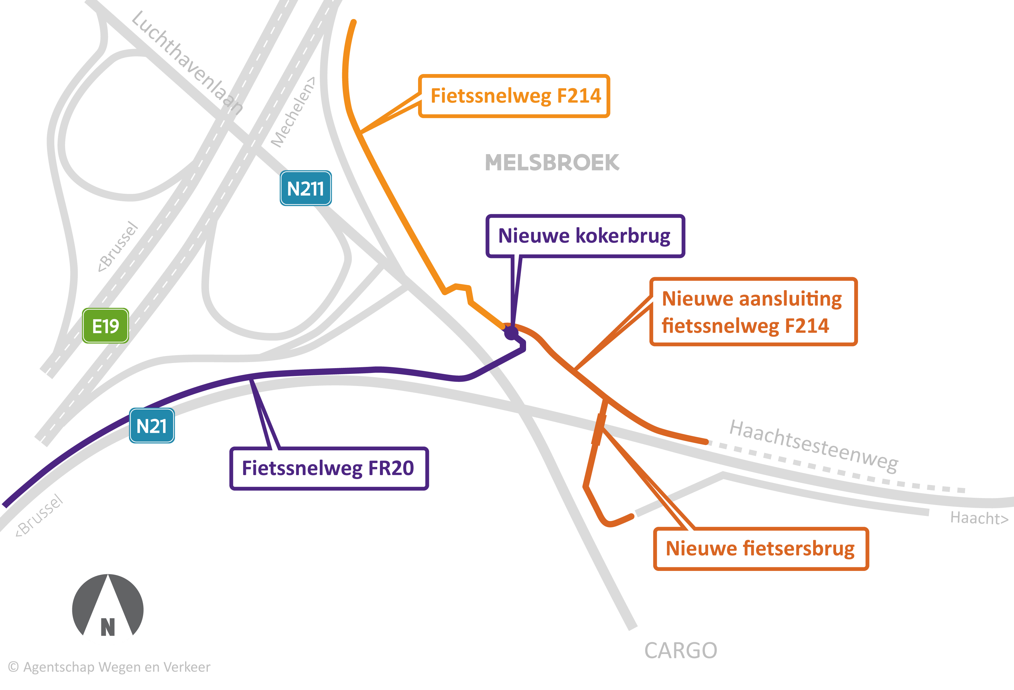 Fietsbrug over Haachtsesteenweg en aansluitingen op fietsroutes Fietsbrug over Haachtsesteenweg en aansluitingen op fietsroutes
