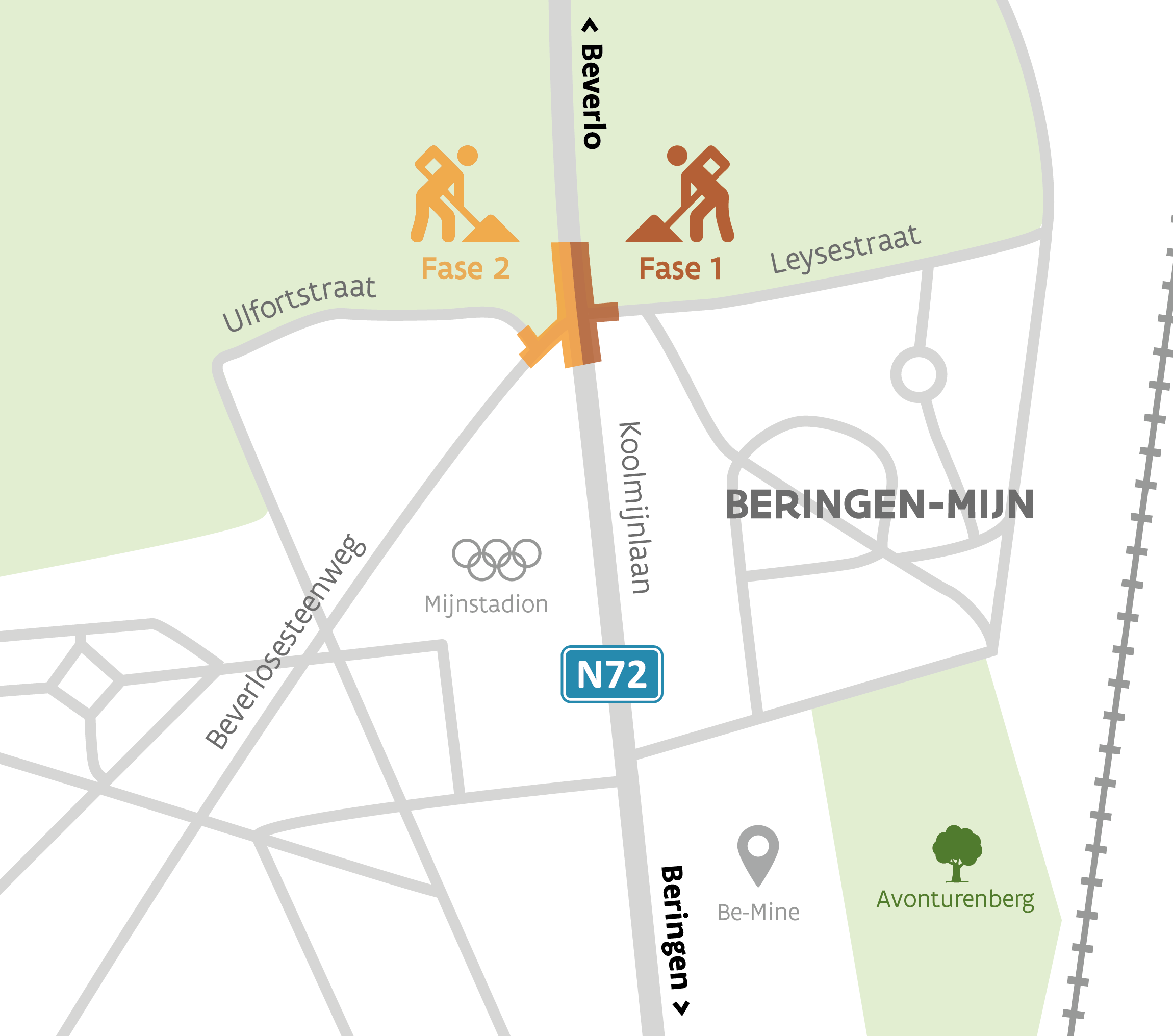 N72 Koolmijnlaan: fasering