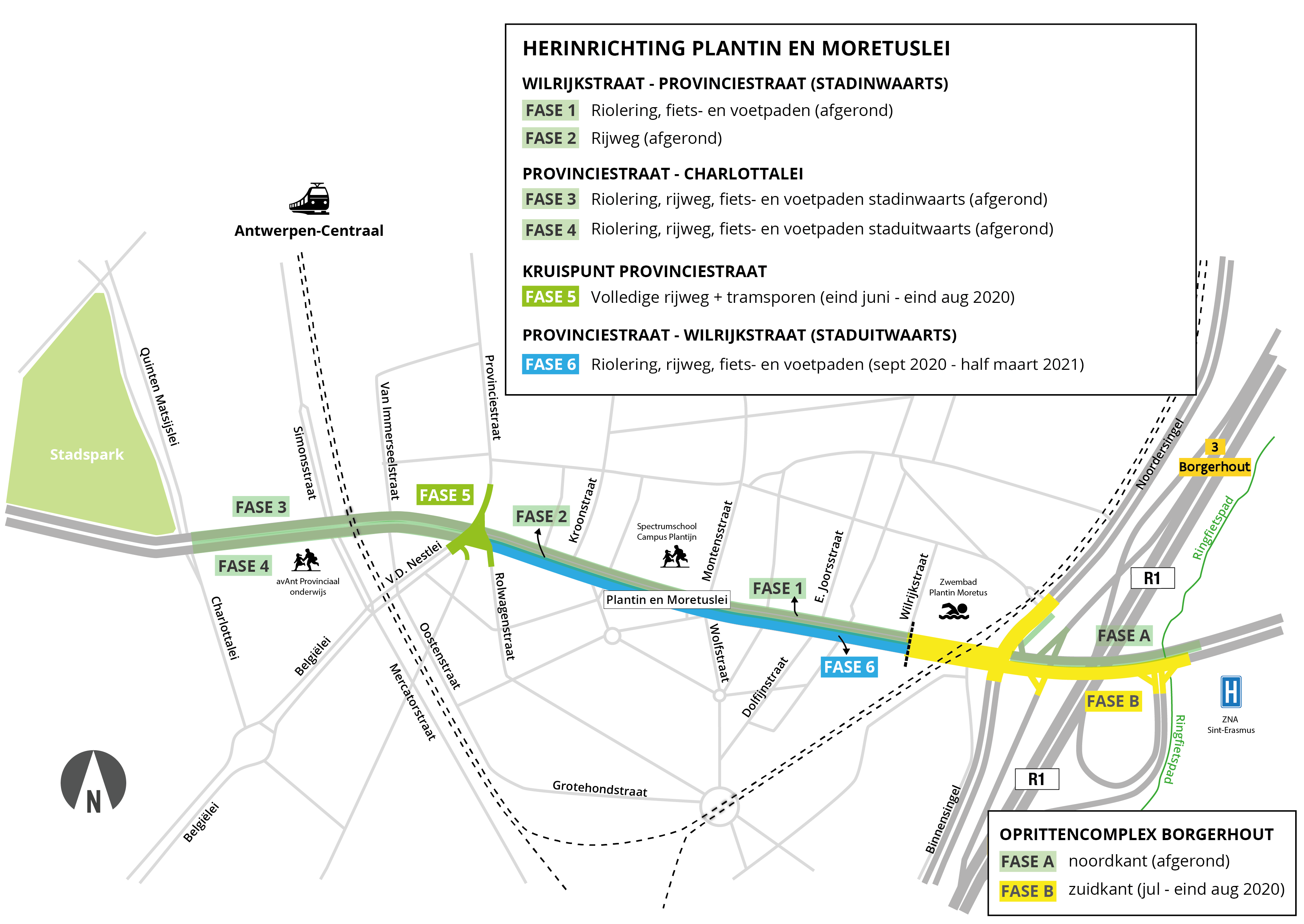 Fasering Plantin en Moretuslei Fasering Plantin en Moretuslei