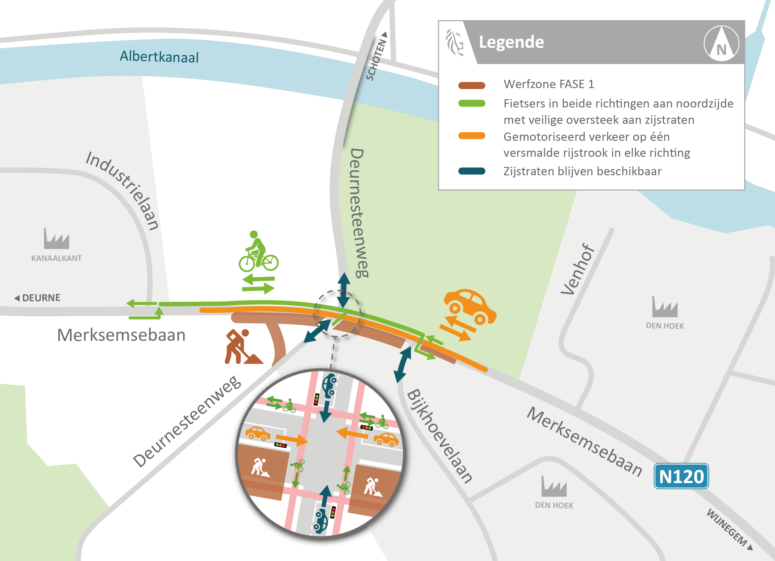N120 Merksemsebaan verkeersplan fase 1