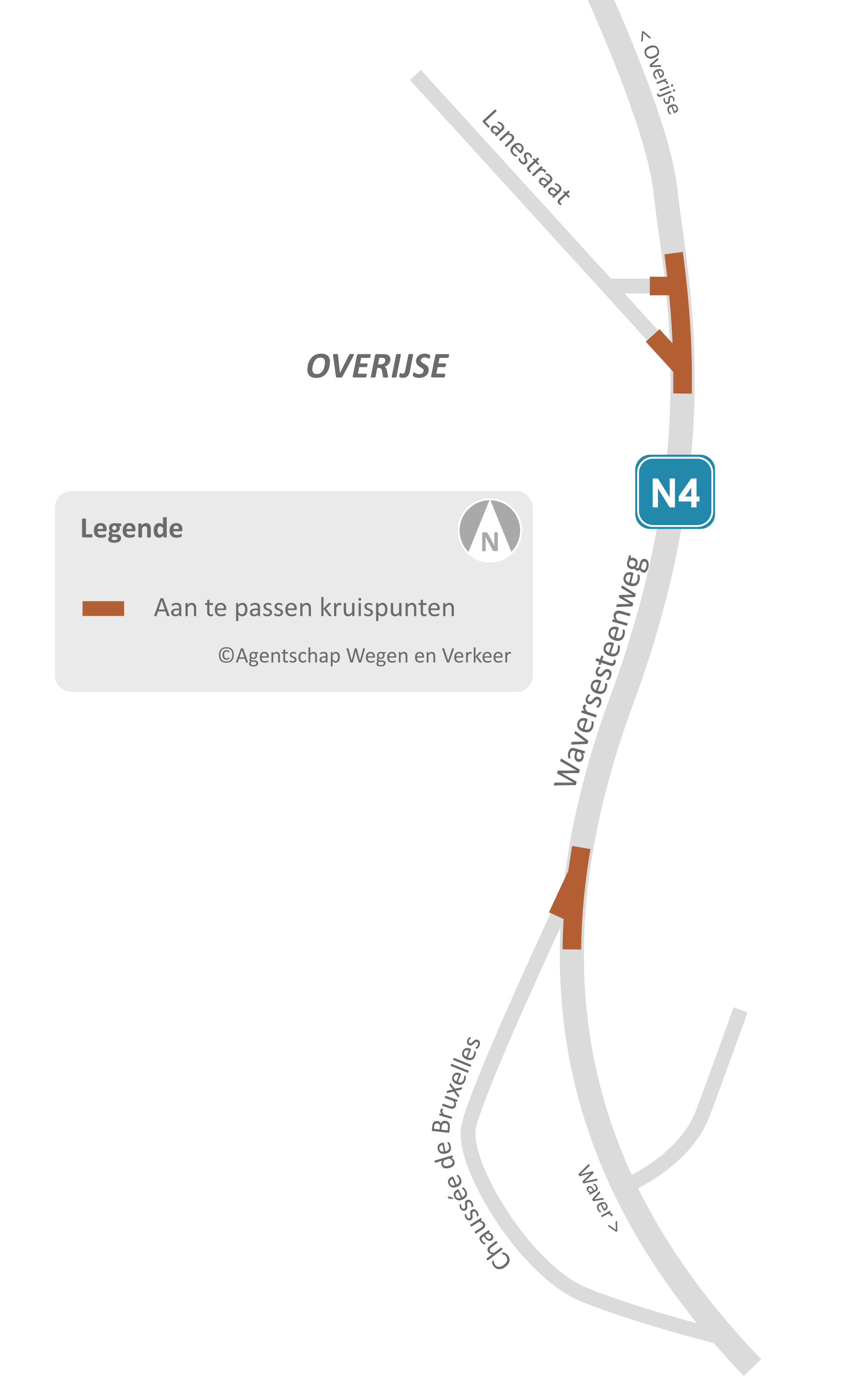 Waversesteenweg situeringsplan aan te passen kruispunten Waversesteenweg situeringsplan aan te passen kruispunten