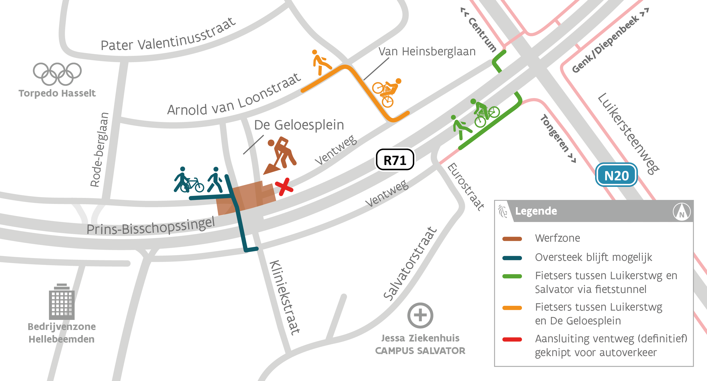 R71 x De Geloesplein: fase 3 fietsomleiding