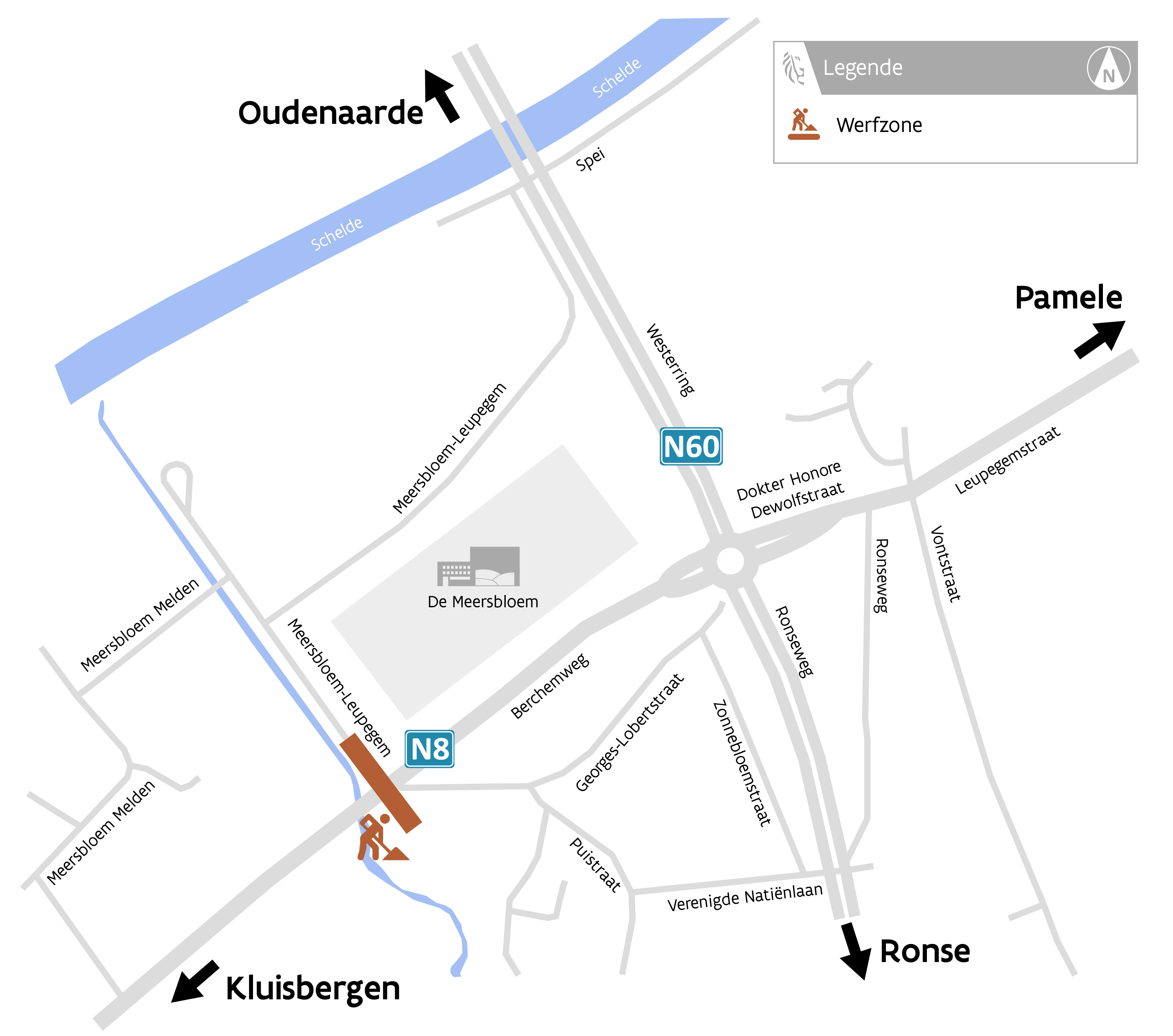 WOV Maarkebeek Oudenaarde overzichtskaartje