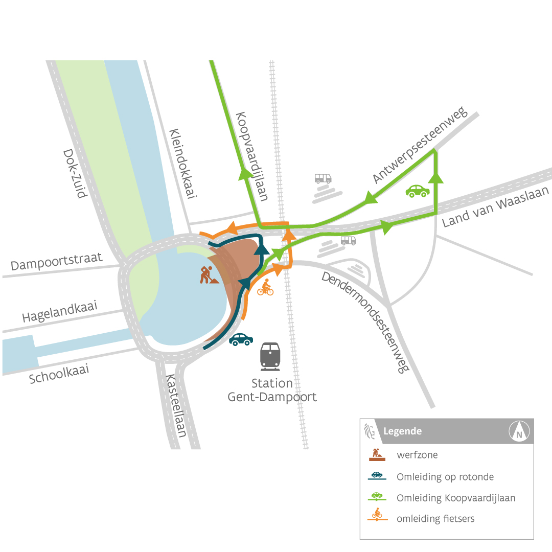 Omleidingsplan Dampoort Fase 1B