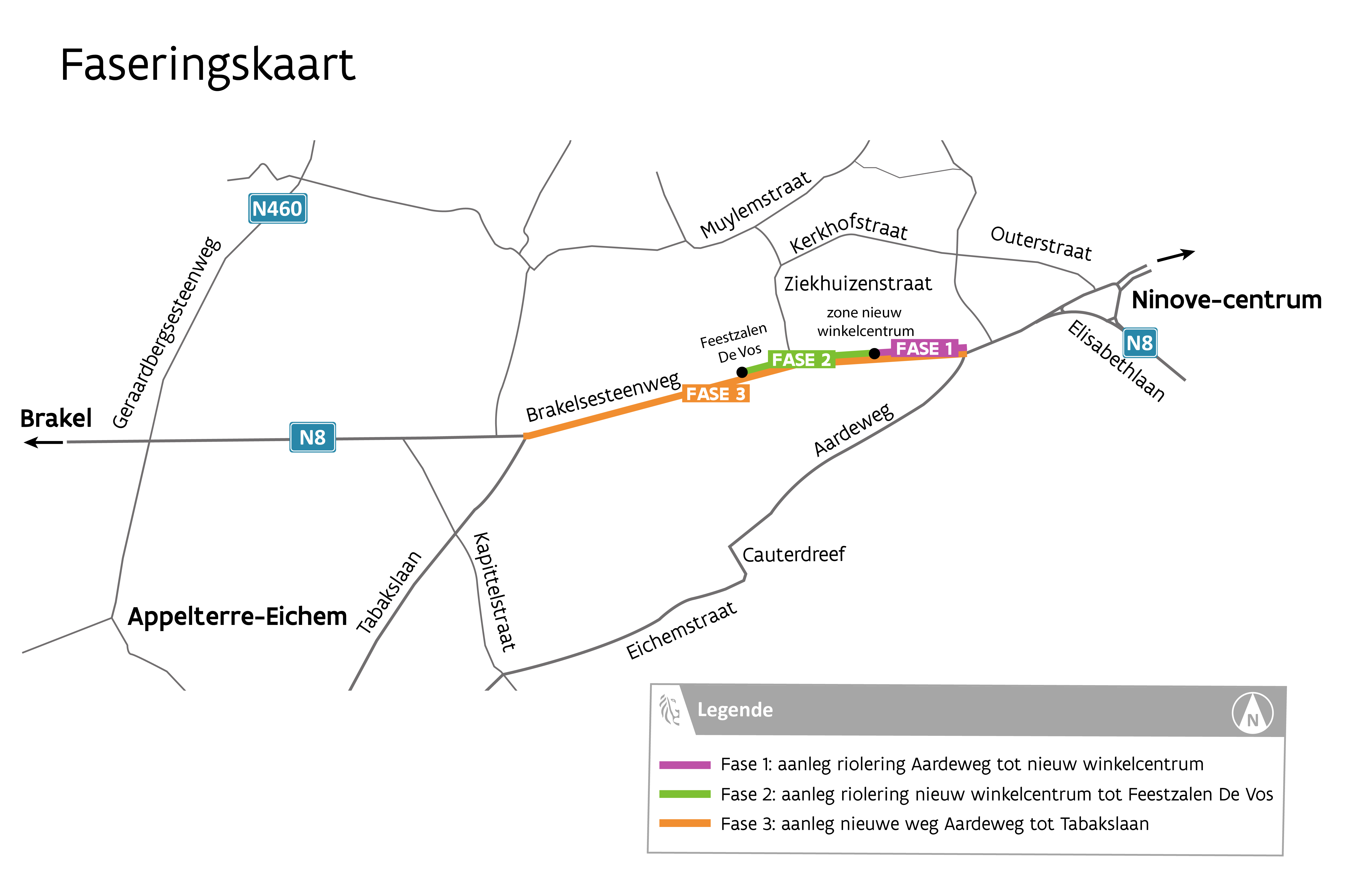 Faseringskaart N8 Brakelsesteenweg