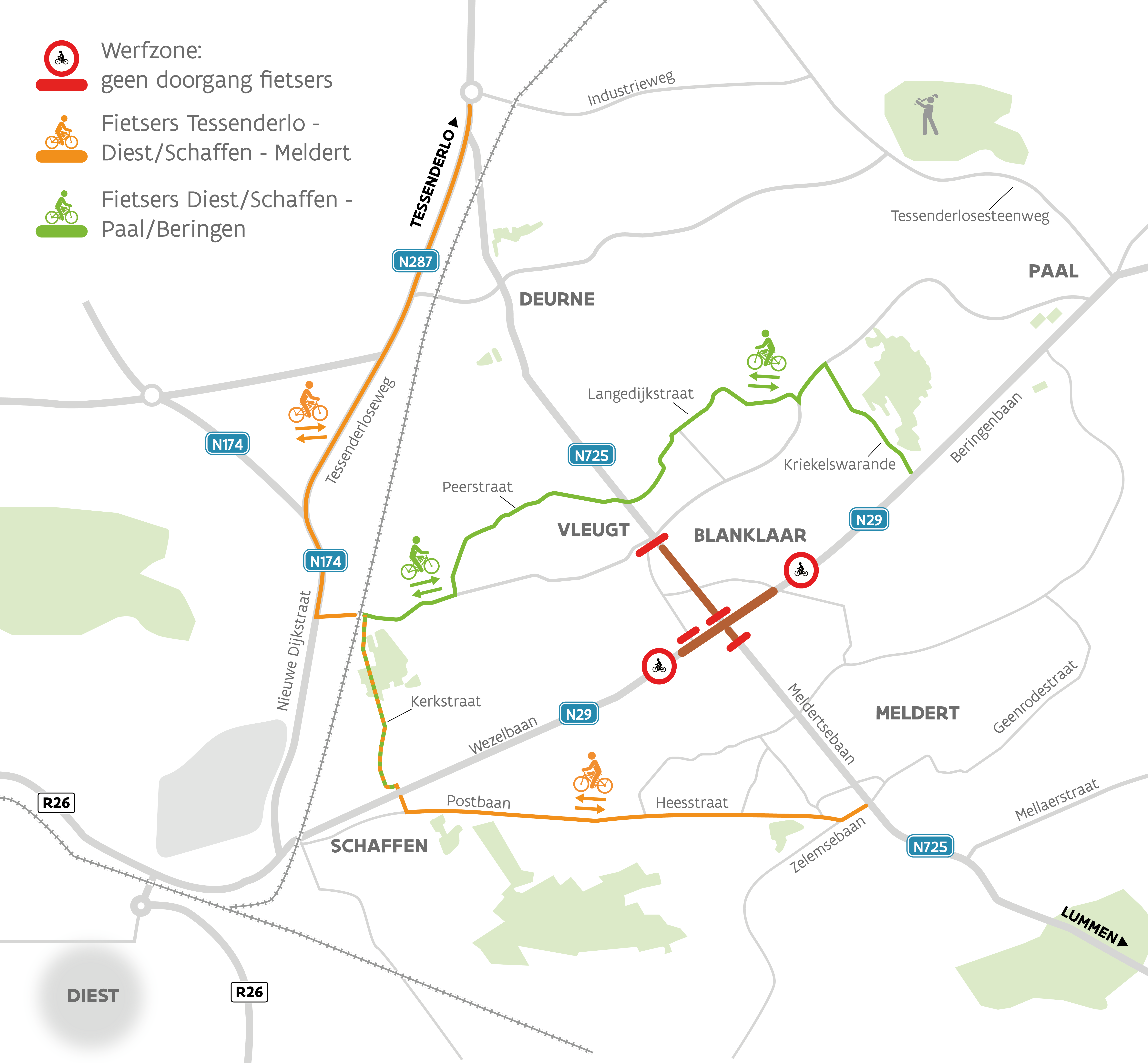 N29 x N725 Lummen - fietsomleiding N29 x N725 Lummen - fietsomleiding