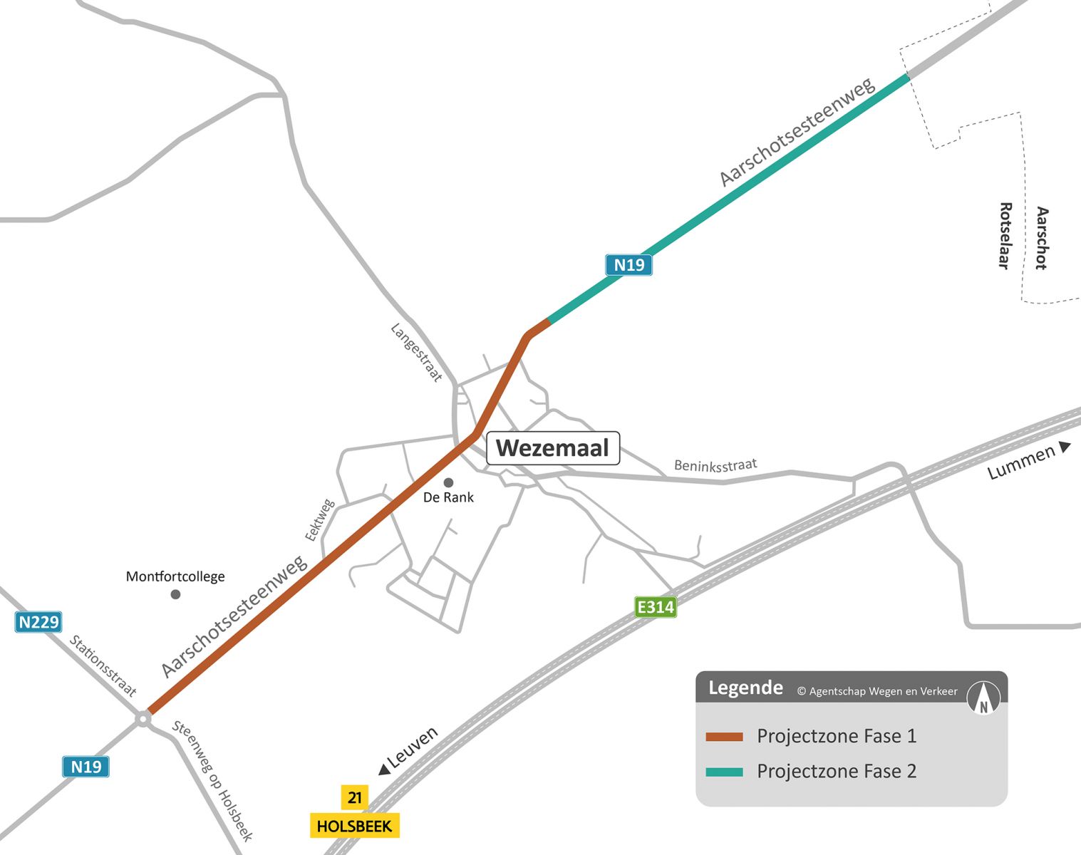 Situeringskaart Doortocht Wezemaal N19 Situeringskaart Doortocht Wezemaal N19