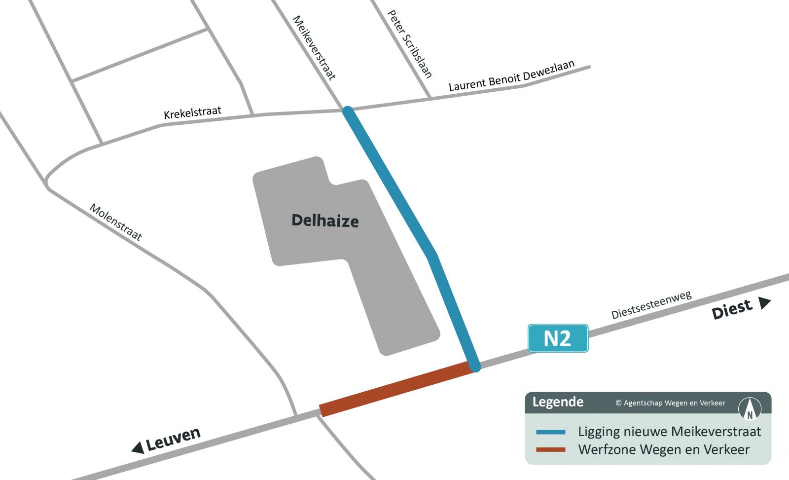 Situeringskaart Nieuwe Meikeverstraat N2 Leuven