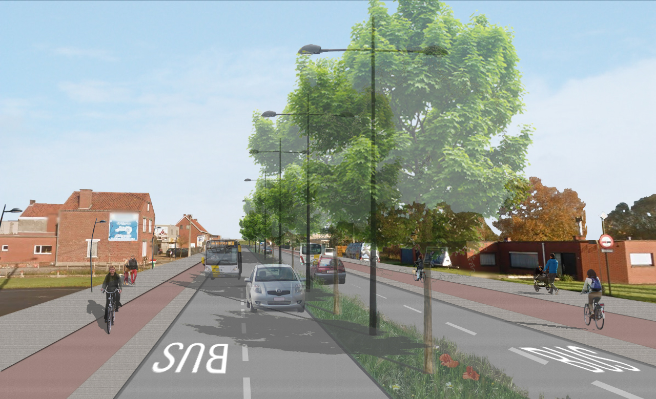 N32 Brugsesteenweg Roeselare - Hooglede 3D beeld deelgebied 1 N32 Brugsesteenweg Roeselare - Hooglede 3D beeld deelgebied 1