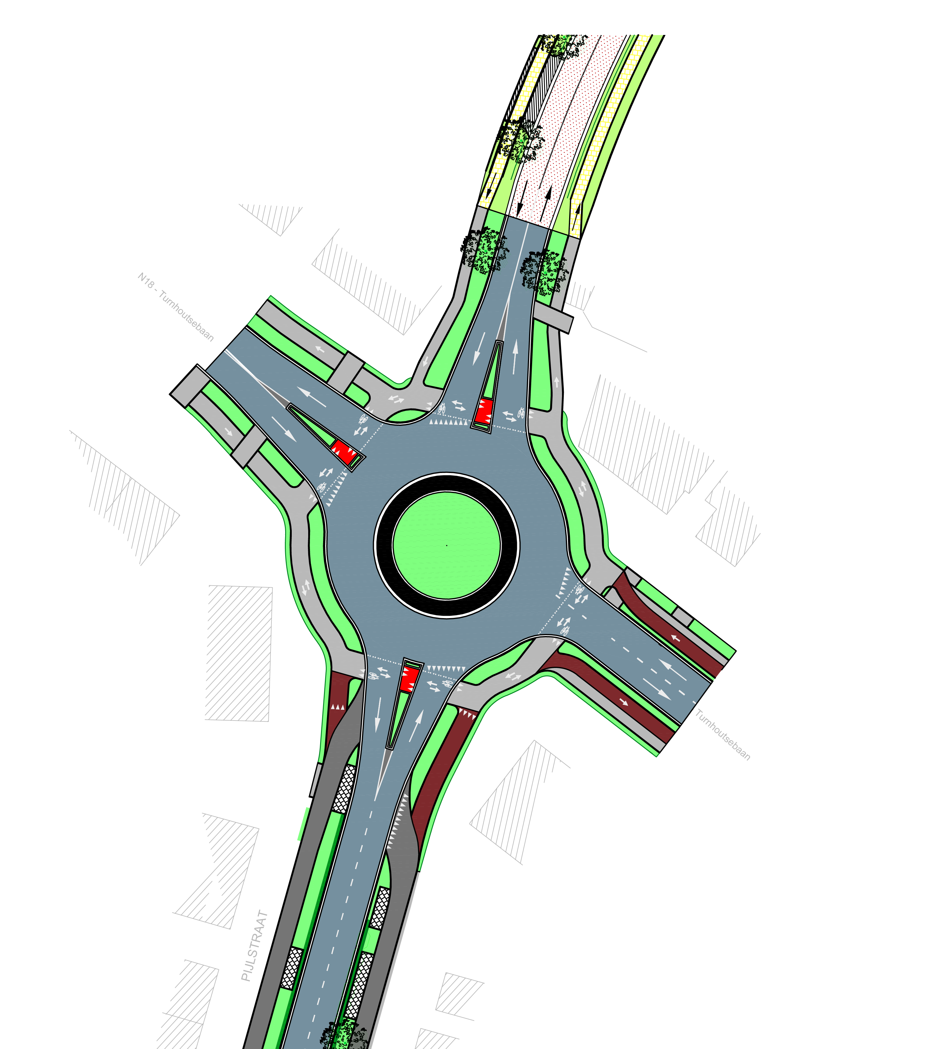 R18 ring Retie ontwerpplan kruispunt Turnhoutsebaan