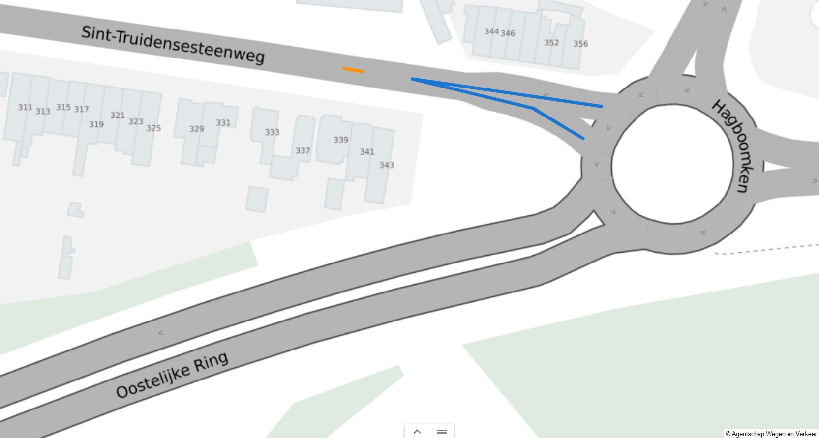 Werfzone nieuwe laag asfalt op Sint-Truidensesteenweg (N3)