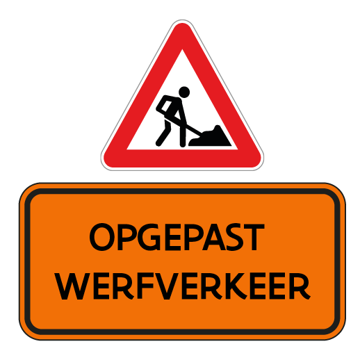 Verkeersbord Opgepast werfverkeer