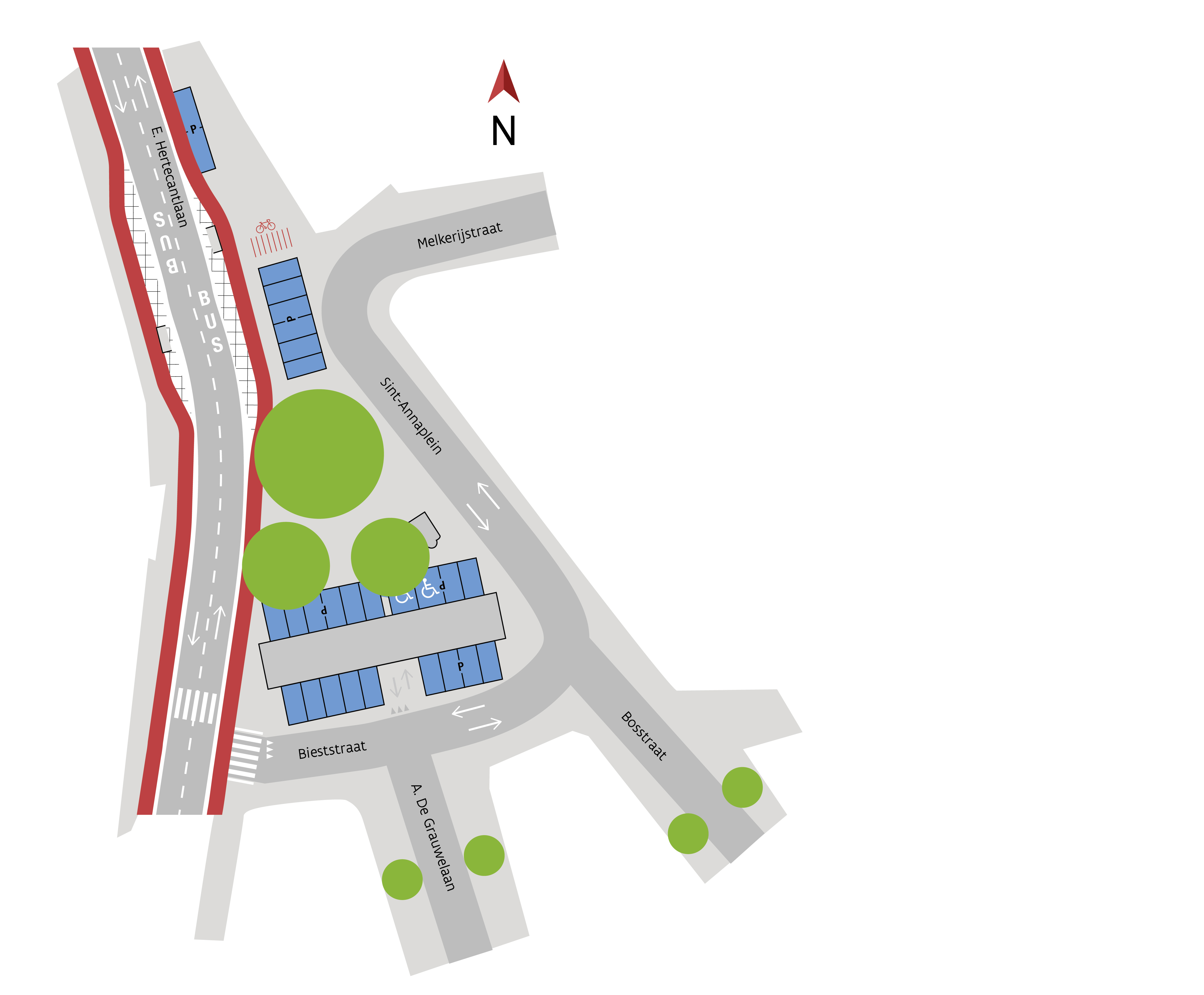 Schematische weergave Sint-Annaplein Heraanleg Sint-Annaplein
