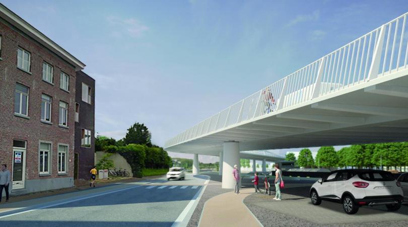 Nieuwe brug kanaal Steenbrugge