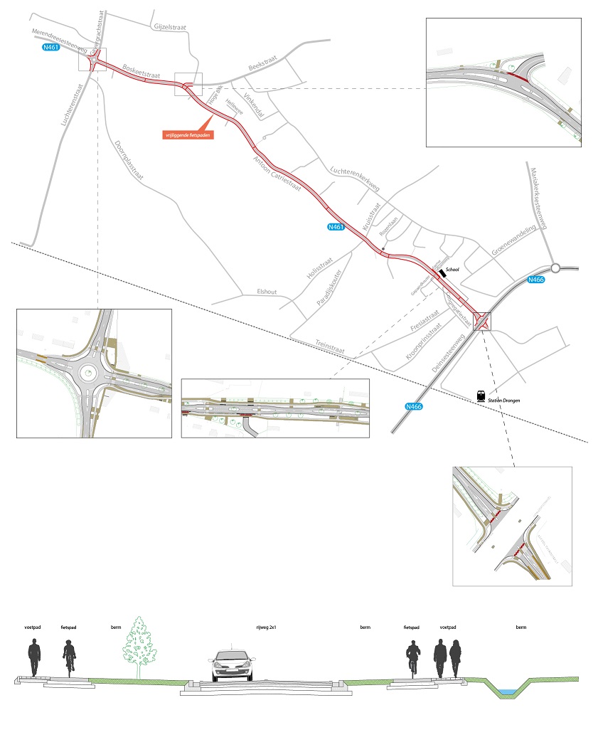 plan en dwarsdoorsnede project Catriestraat plan en dwarsdoorsnede project Catriestraat