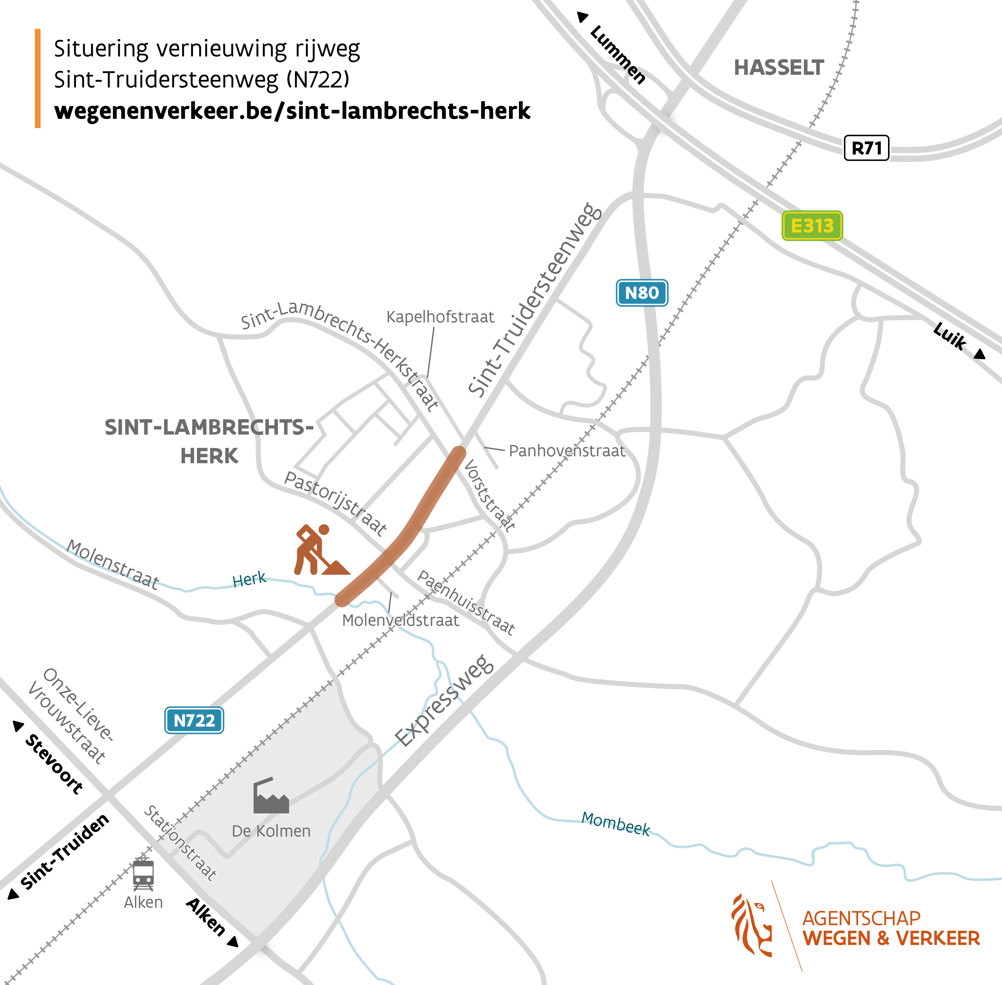 Vernieuwing wegdek Sint-Truidersteenweg Hasselt in 2021
