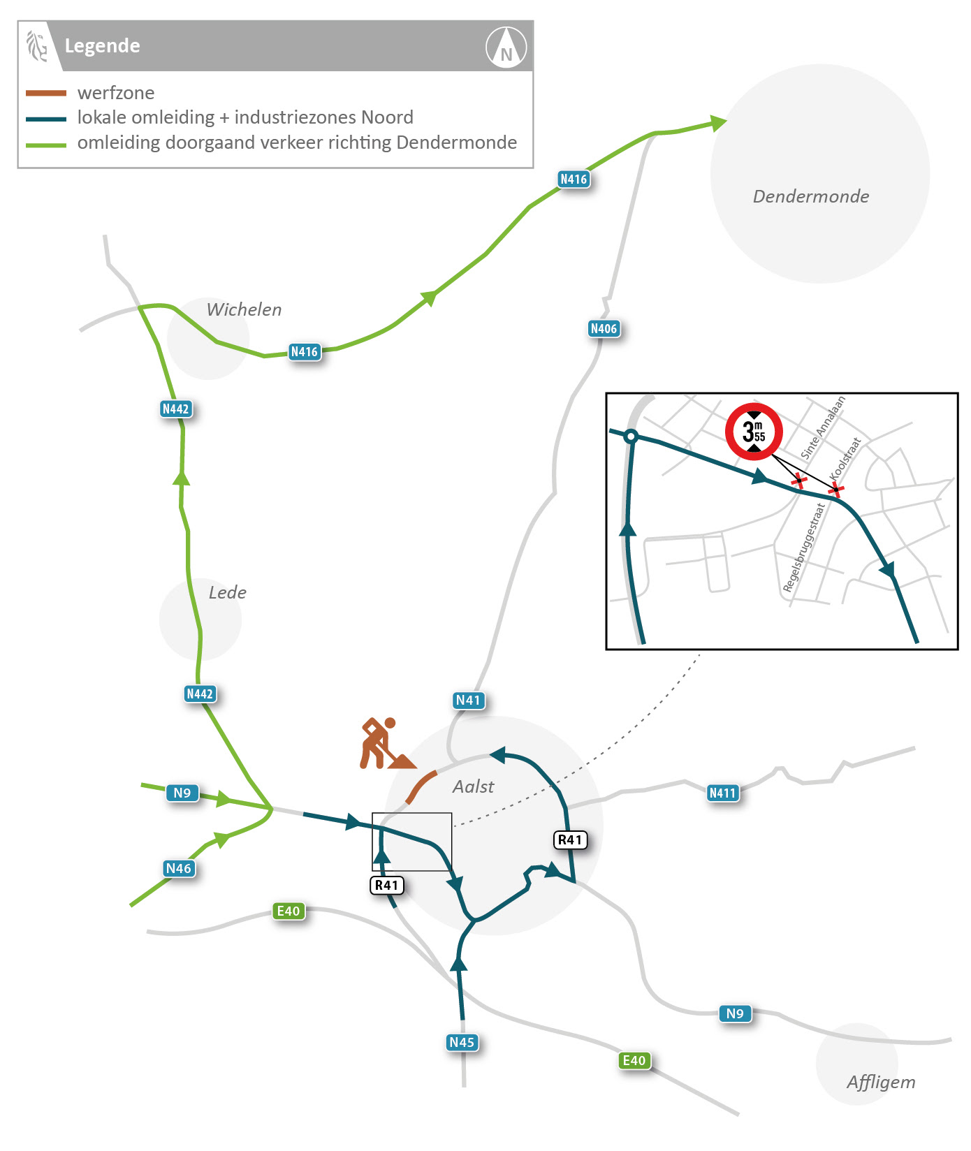 Heraanleg ring Aalst (R41): 1 week asfaltwerken Boudewijnlaan 