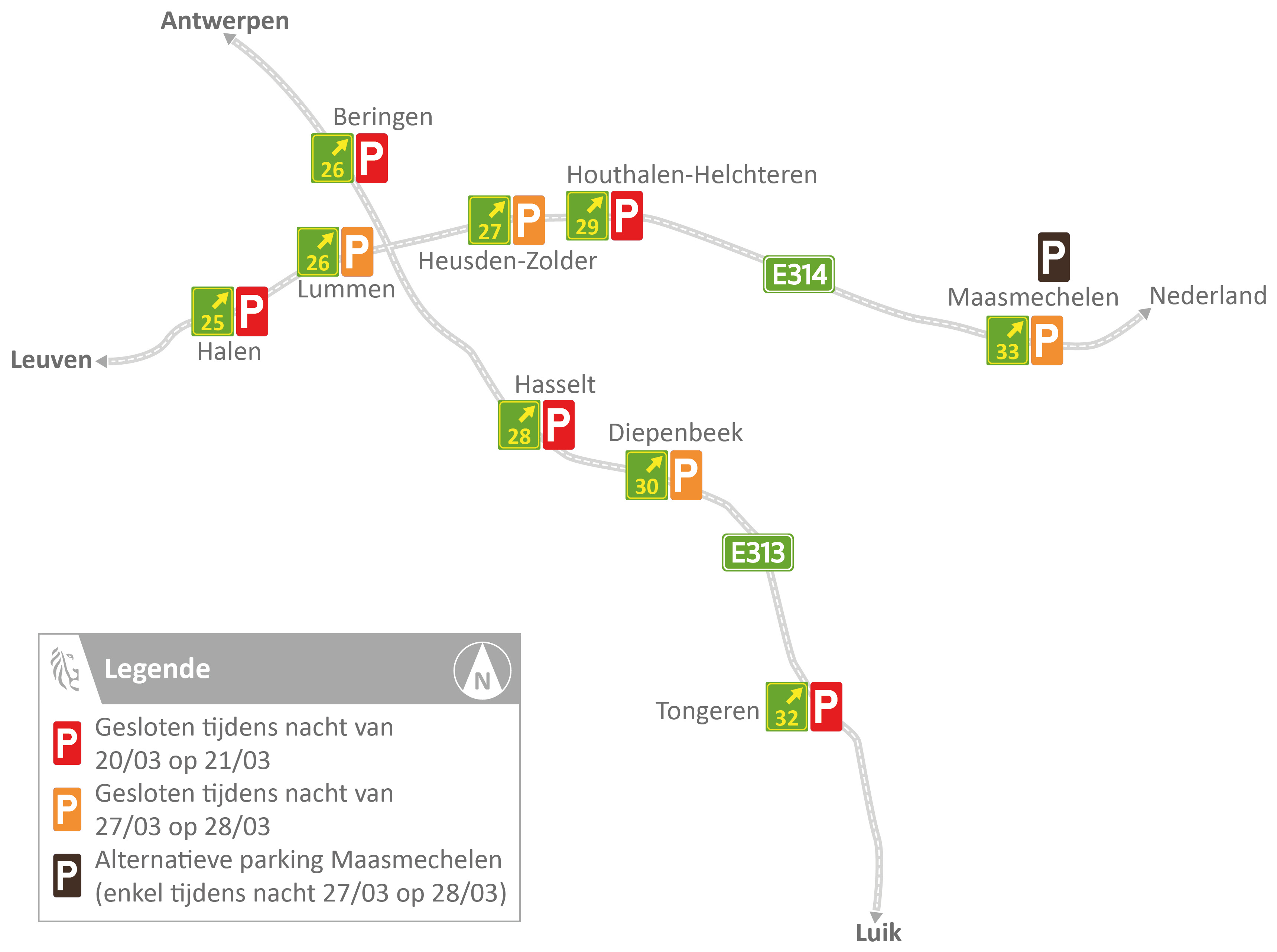 Map reiniging Limburgse carpoolparkings vrijdagnacht