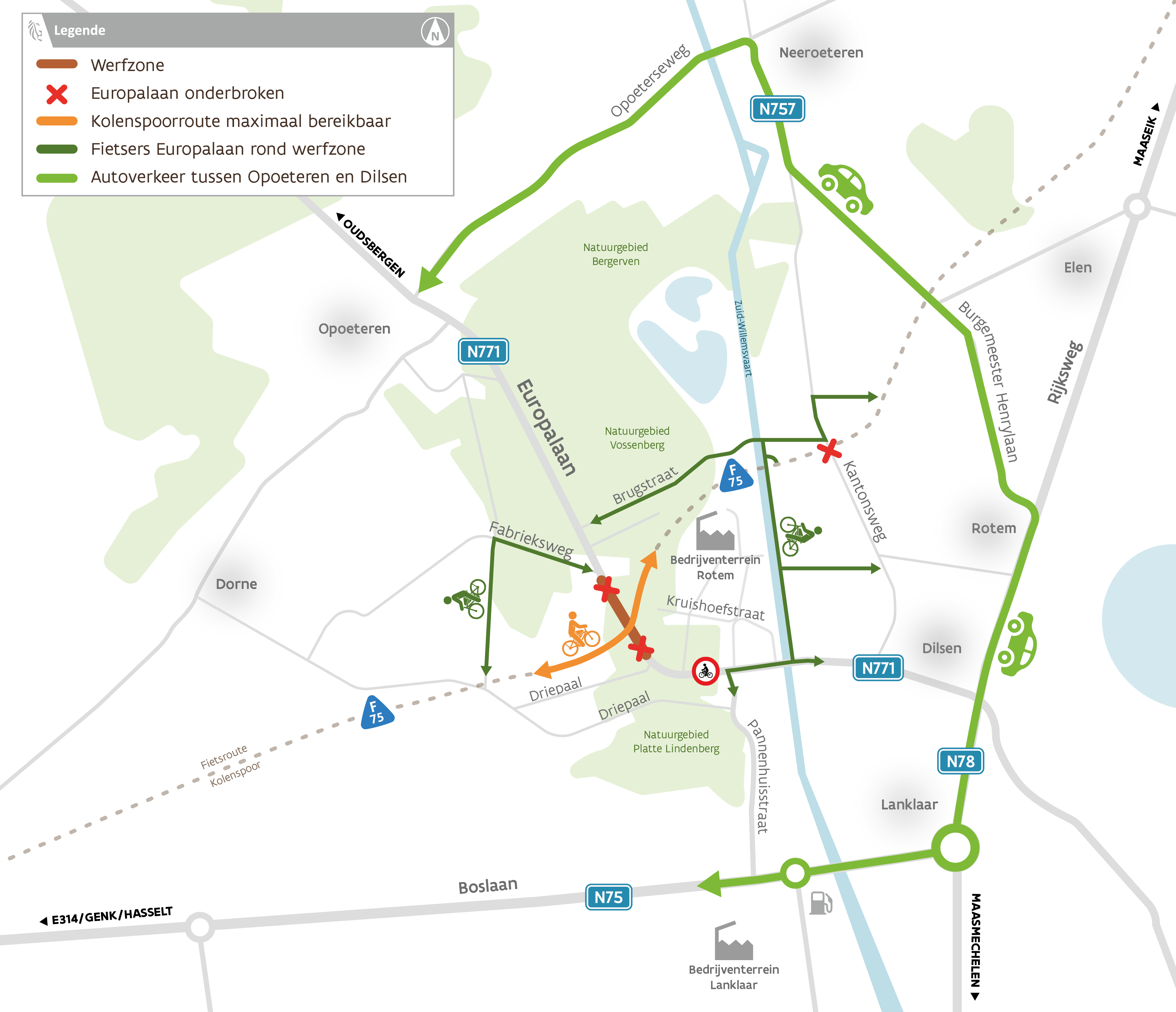 Bouw fiets- en faunapassage Vossenberg start volgende week op de Europalaan