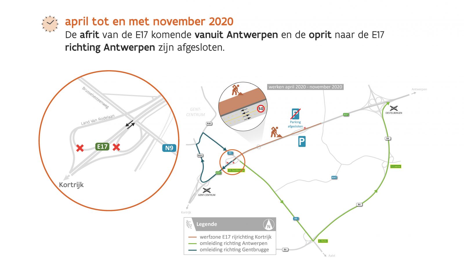 Overzicht werken april tot en met november 2020 viaduct Gentbrugge Overzicht werken april tot en met november 2020 viaduct Gentbrugge