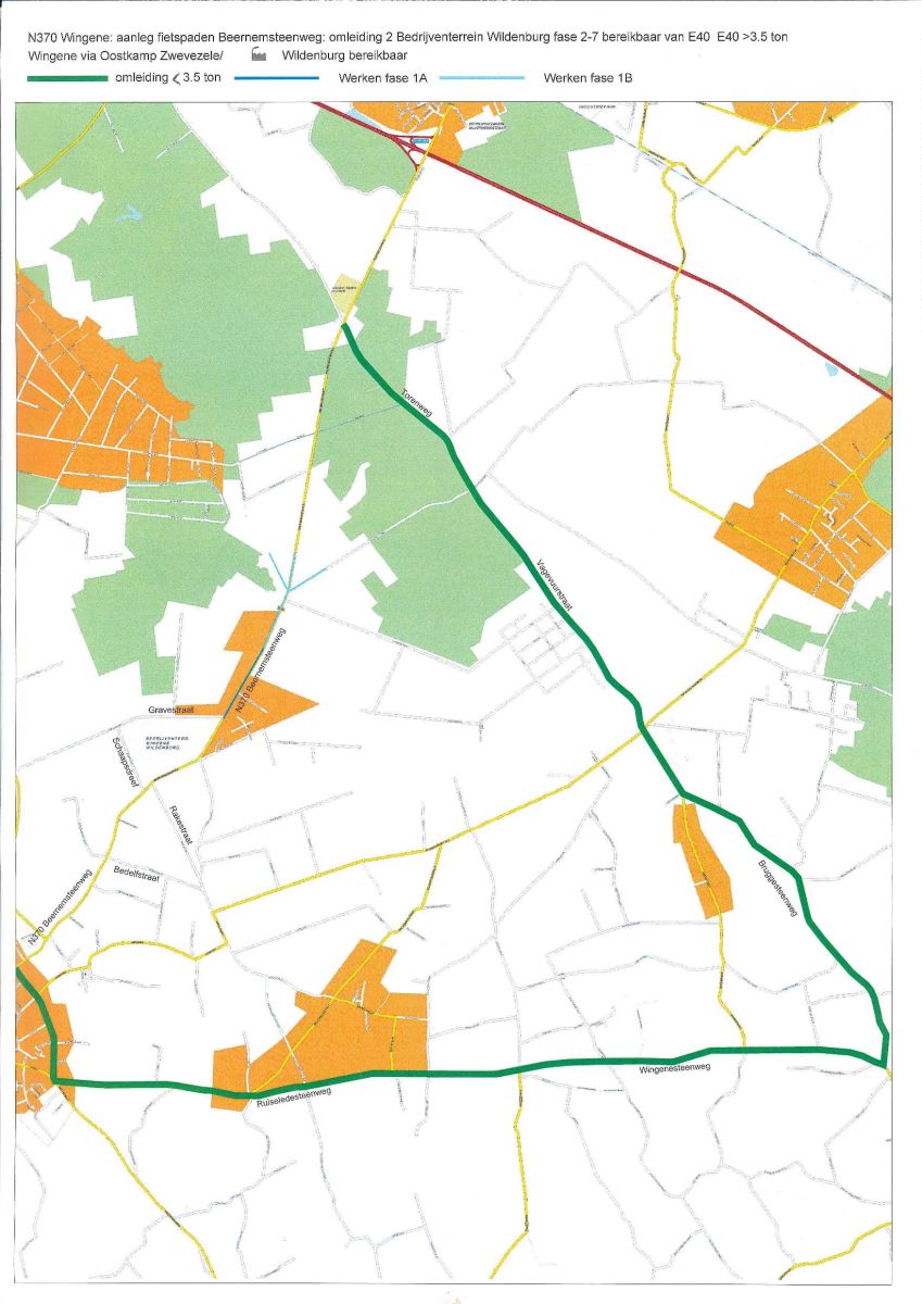 Aanleg fietspaden tussen Beernem en Wingene - lokale omleiding