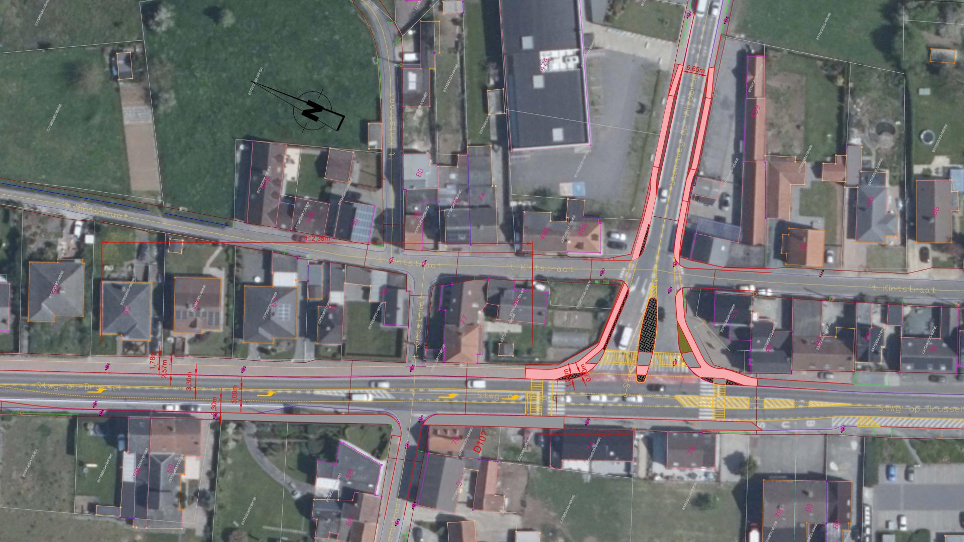 Aanpassingen Steenweg op Brussel (N47) met kruispunt Steenweg op Vilvoorde (N211) voor fietsers en verlengde afslagstrook