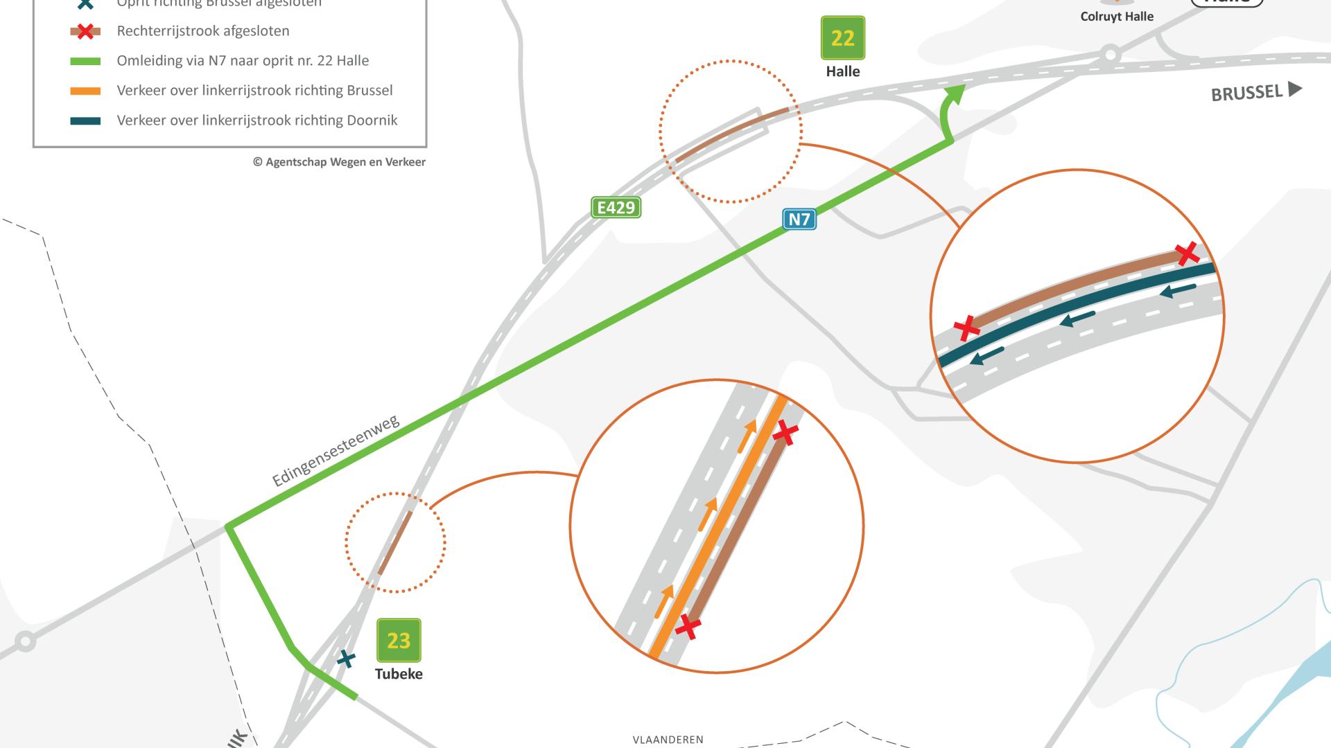 Asfaltverharding A8 Halle: hinder van 6 tot 8 augustus